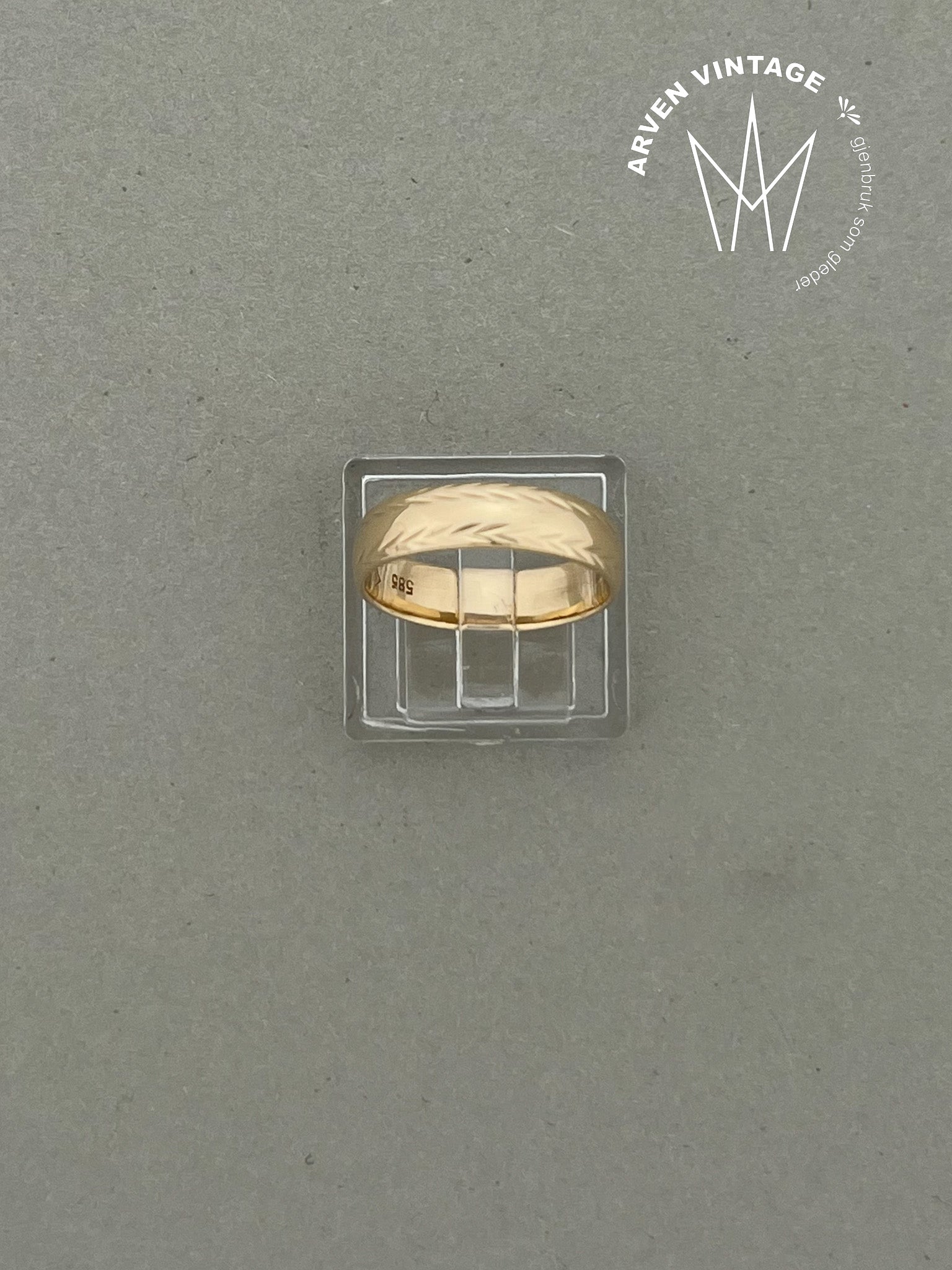 Vintage ring gult gull str 53