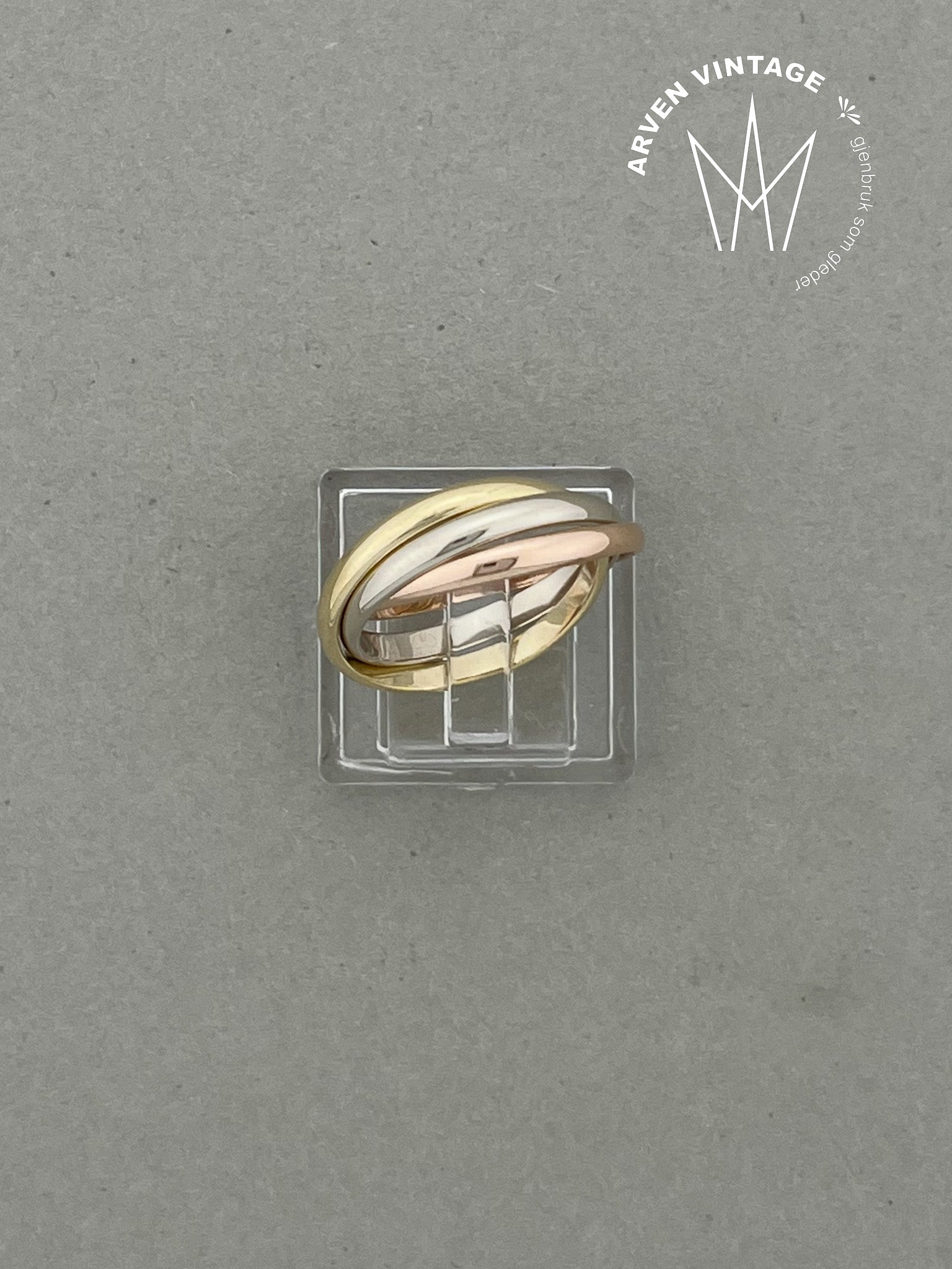 Vintage ring gult gull str 48