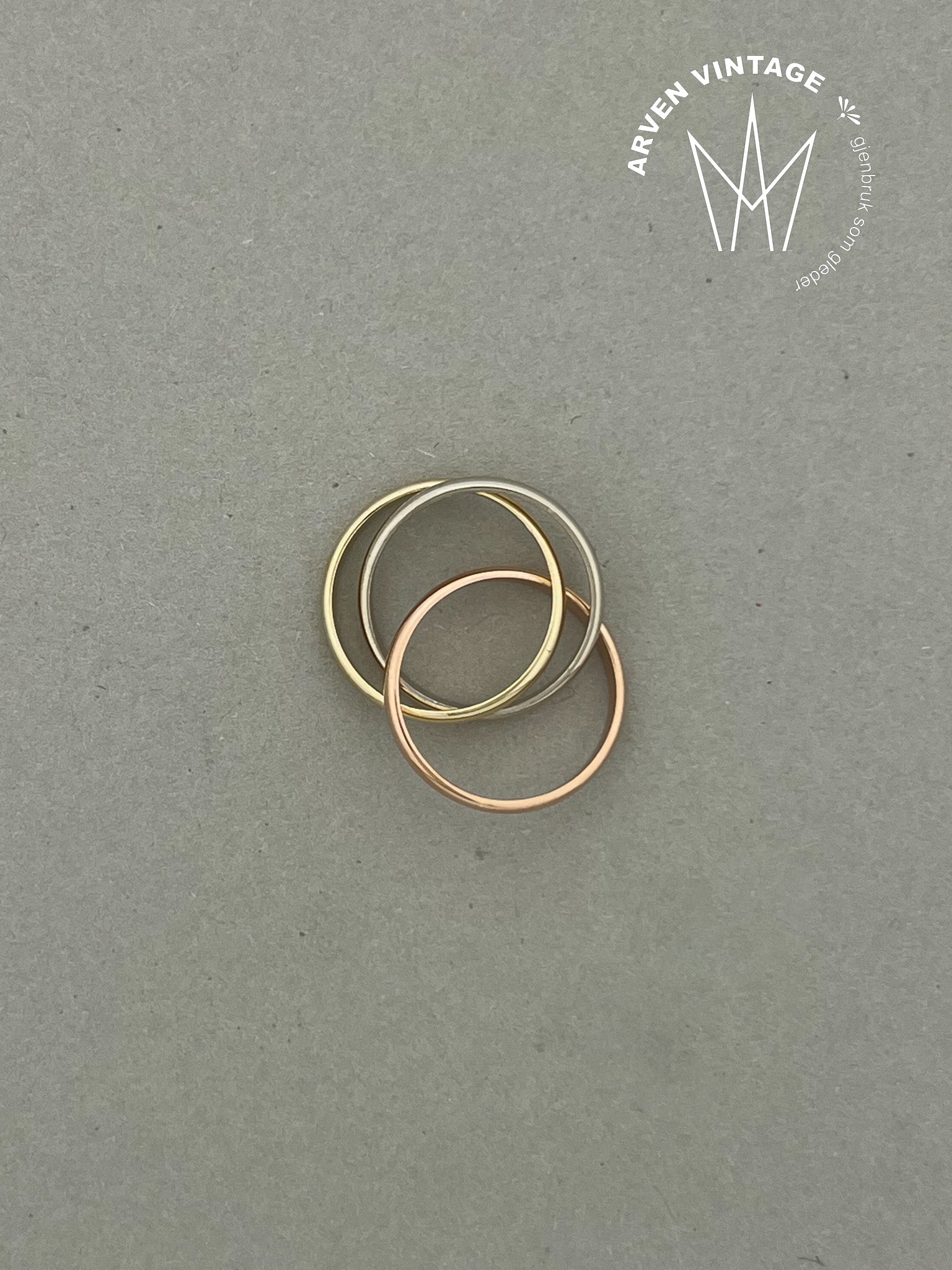 Vintage ring gult gull str 48