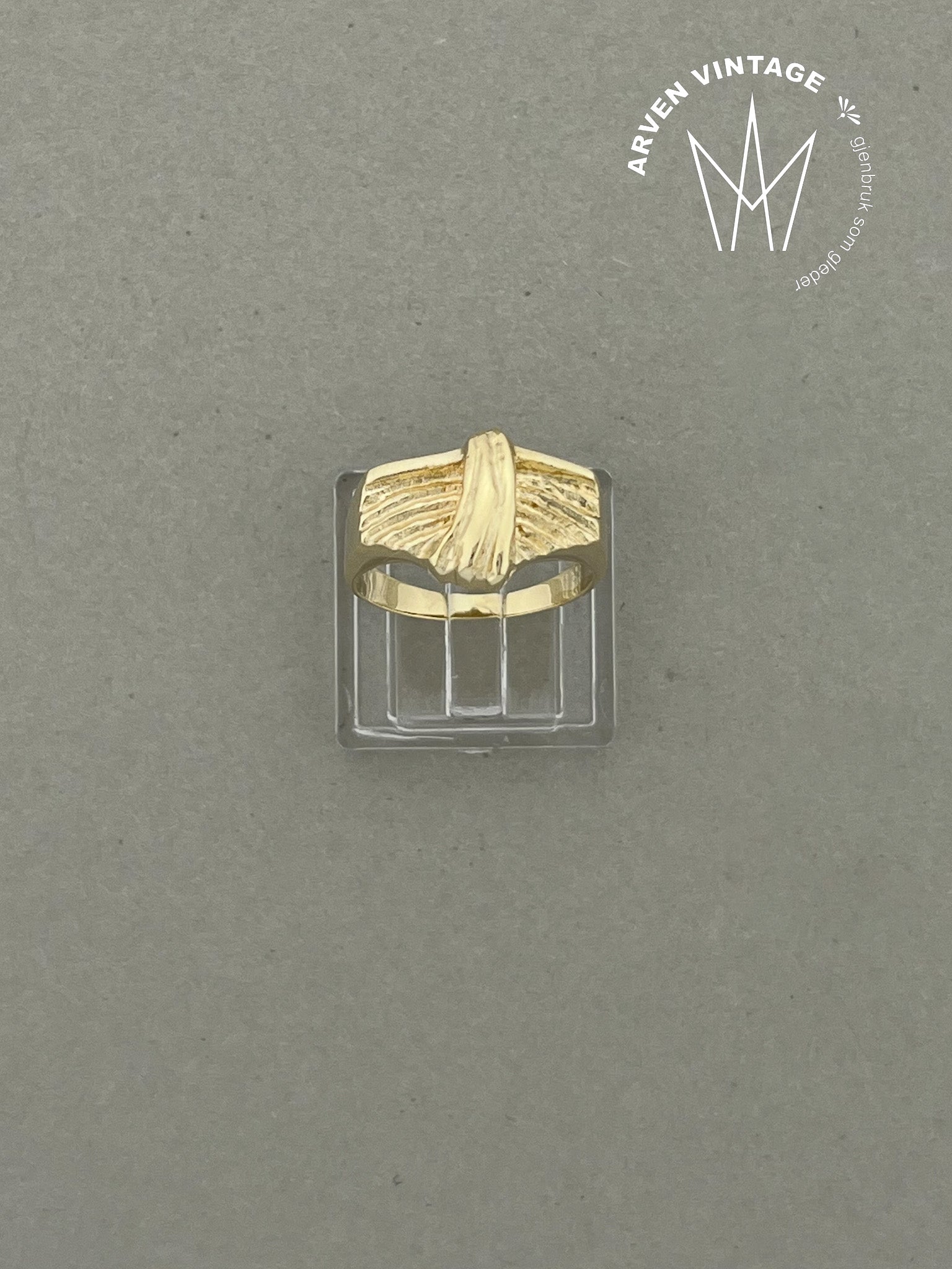 Vintage ring gult gull str 53