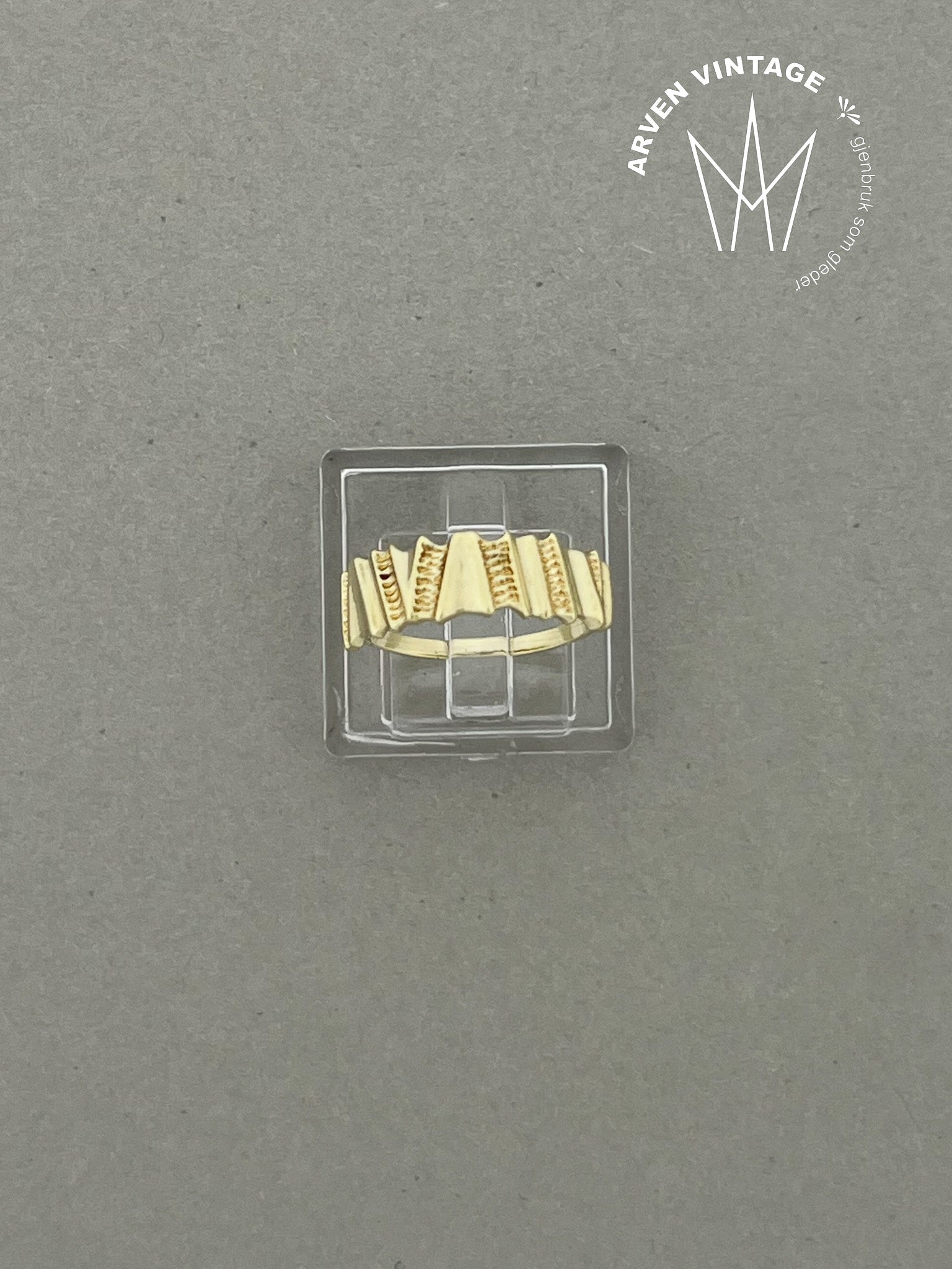 Vintage ring gult gull str 49