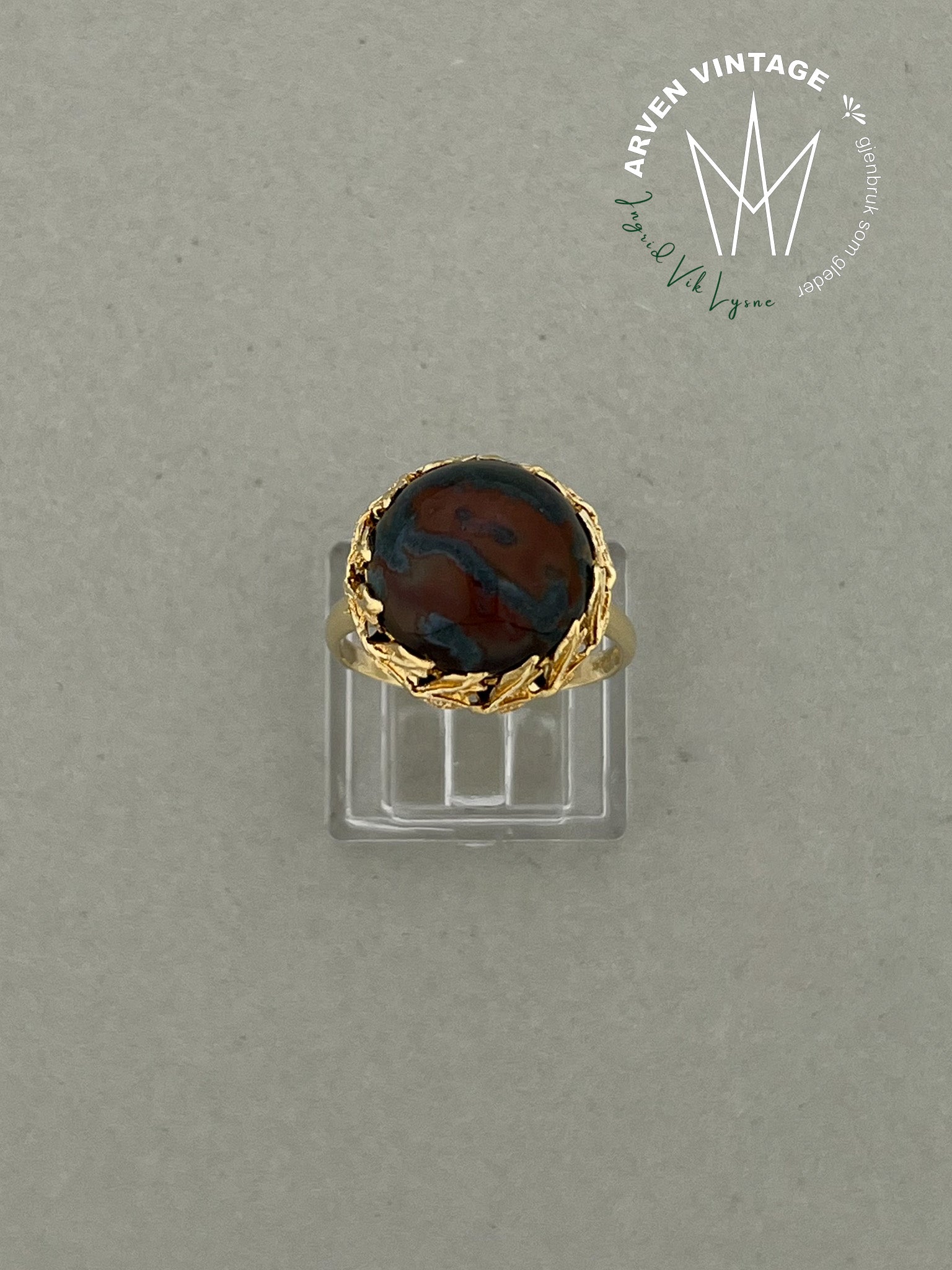 Vintage ring gult gull str 59