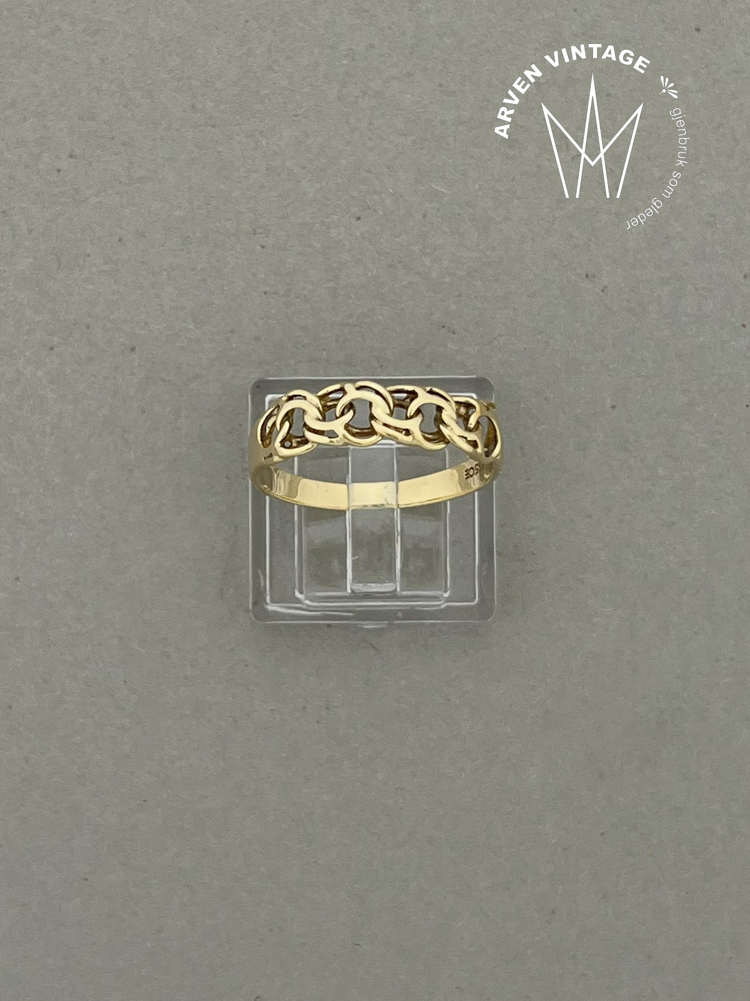 Vintage ring gult gull str 57