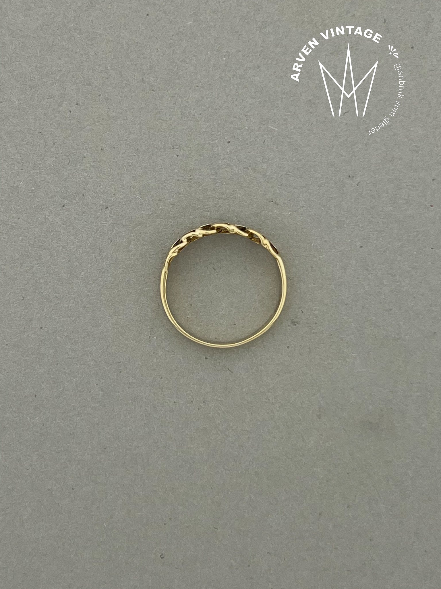 Vintage ring gult gull str 57
