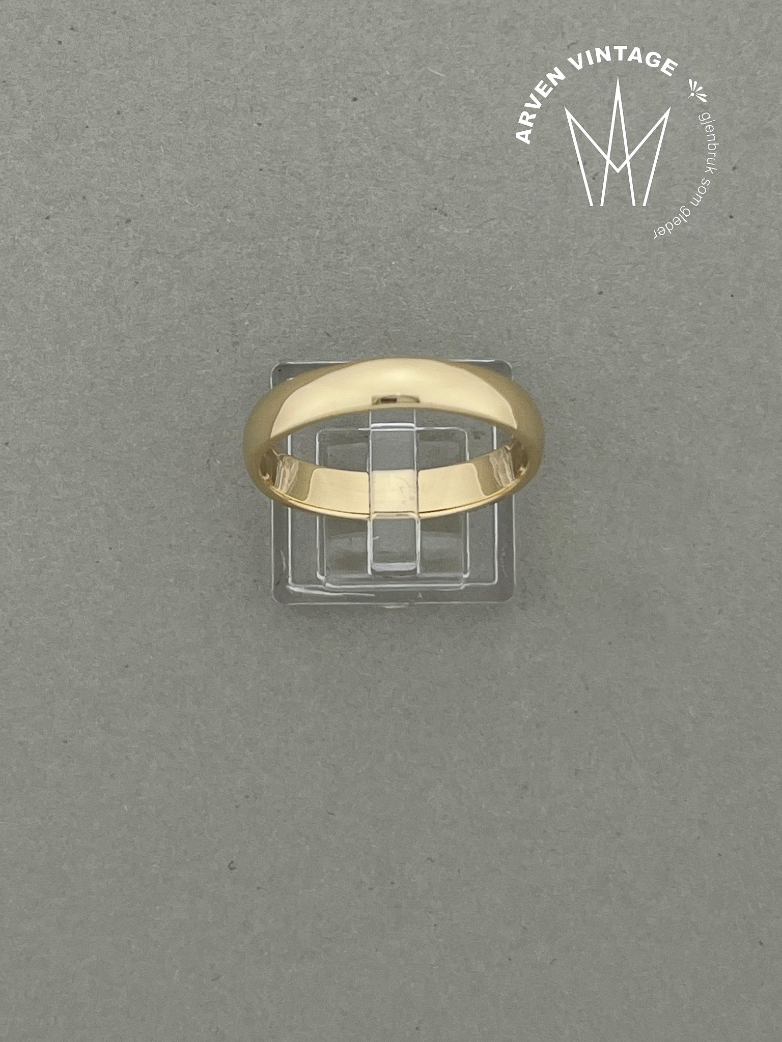 Vintage glatt ring gult gull 68
