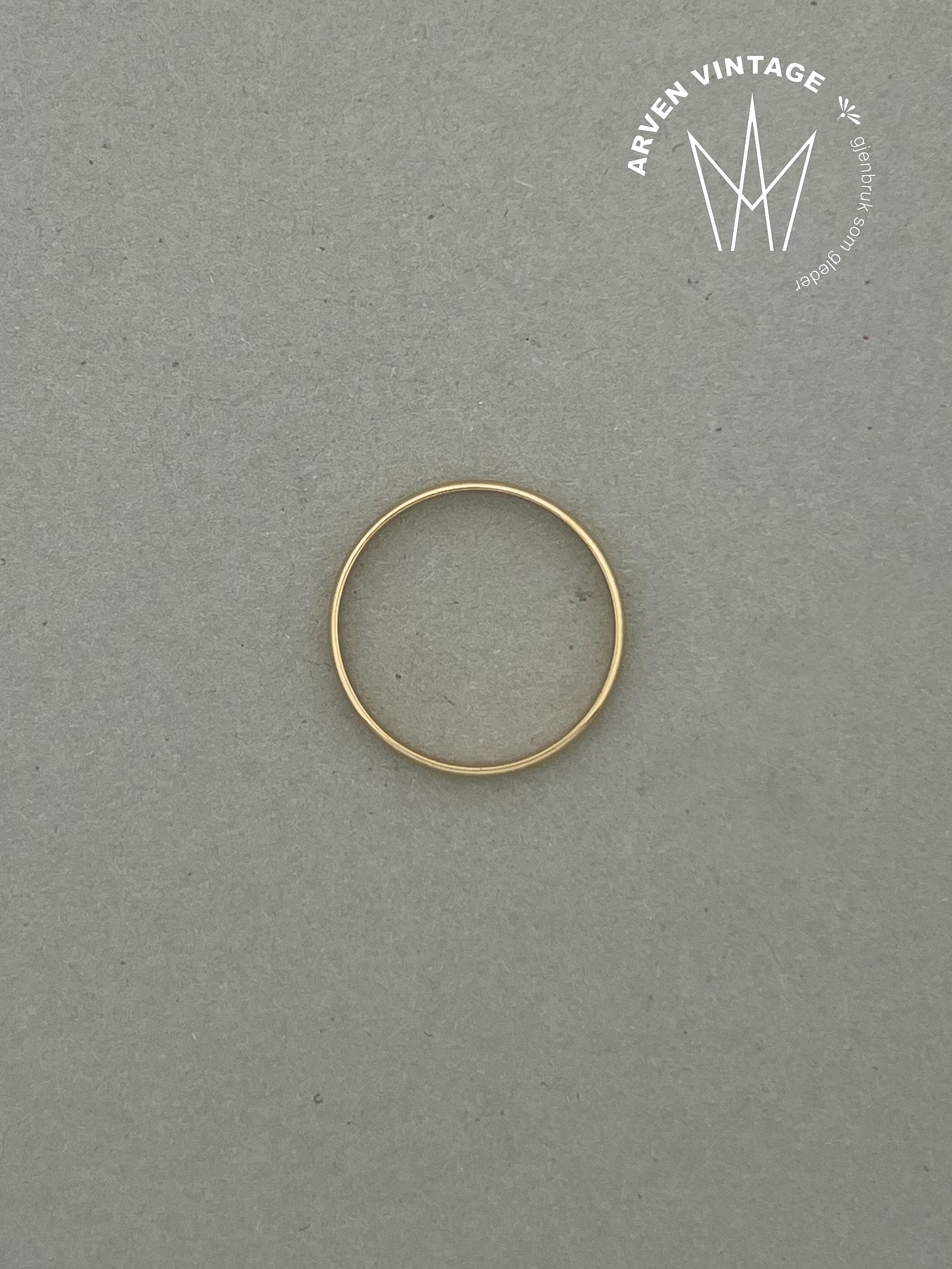 Vintage glatt ring gult gull 66