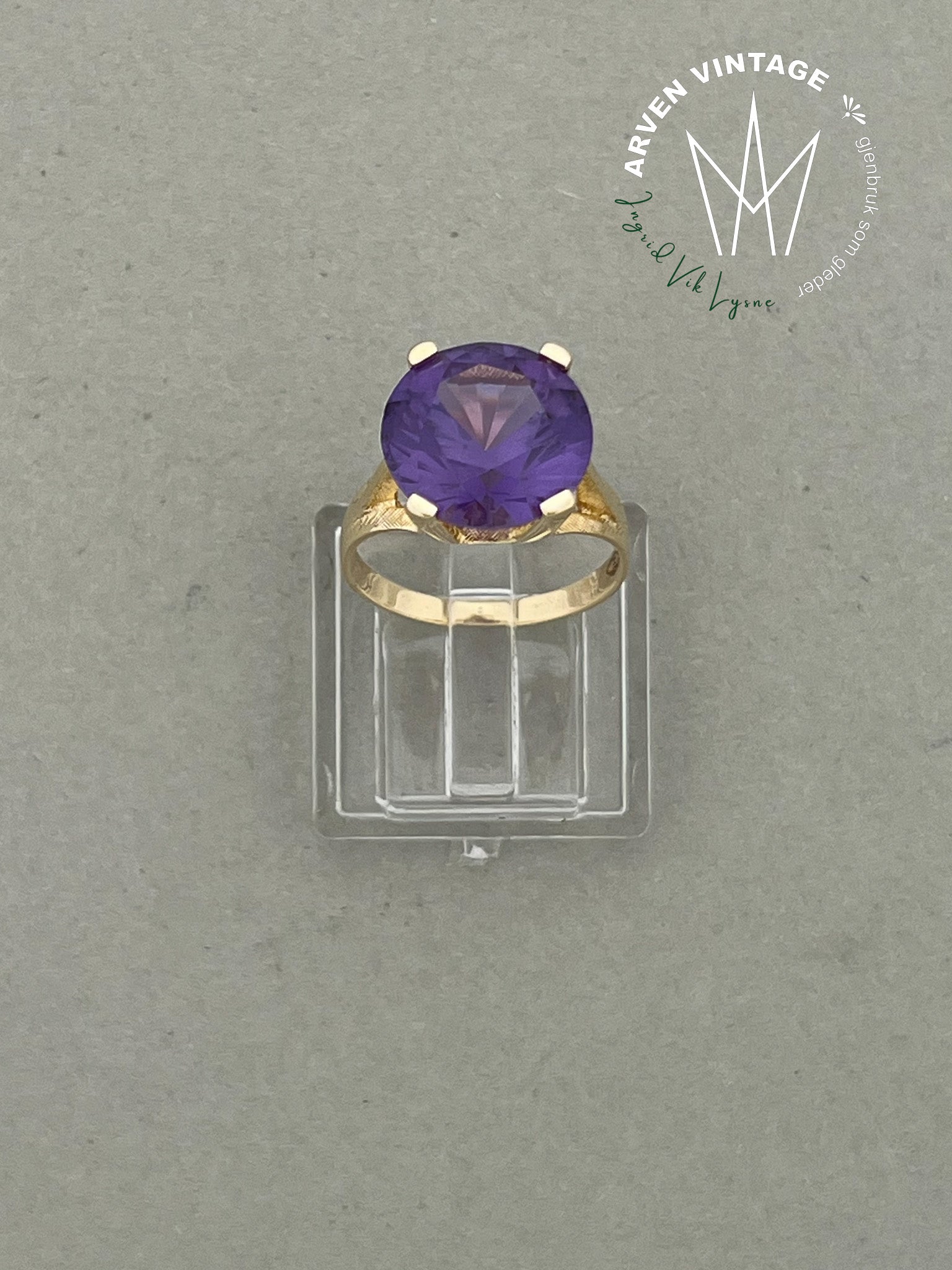 Vintage ring gult gull str 51