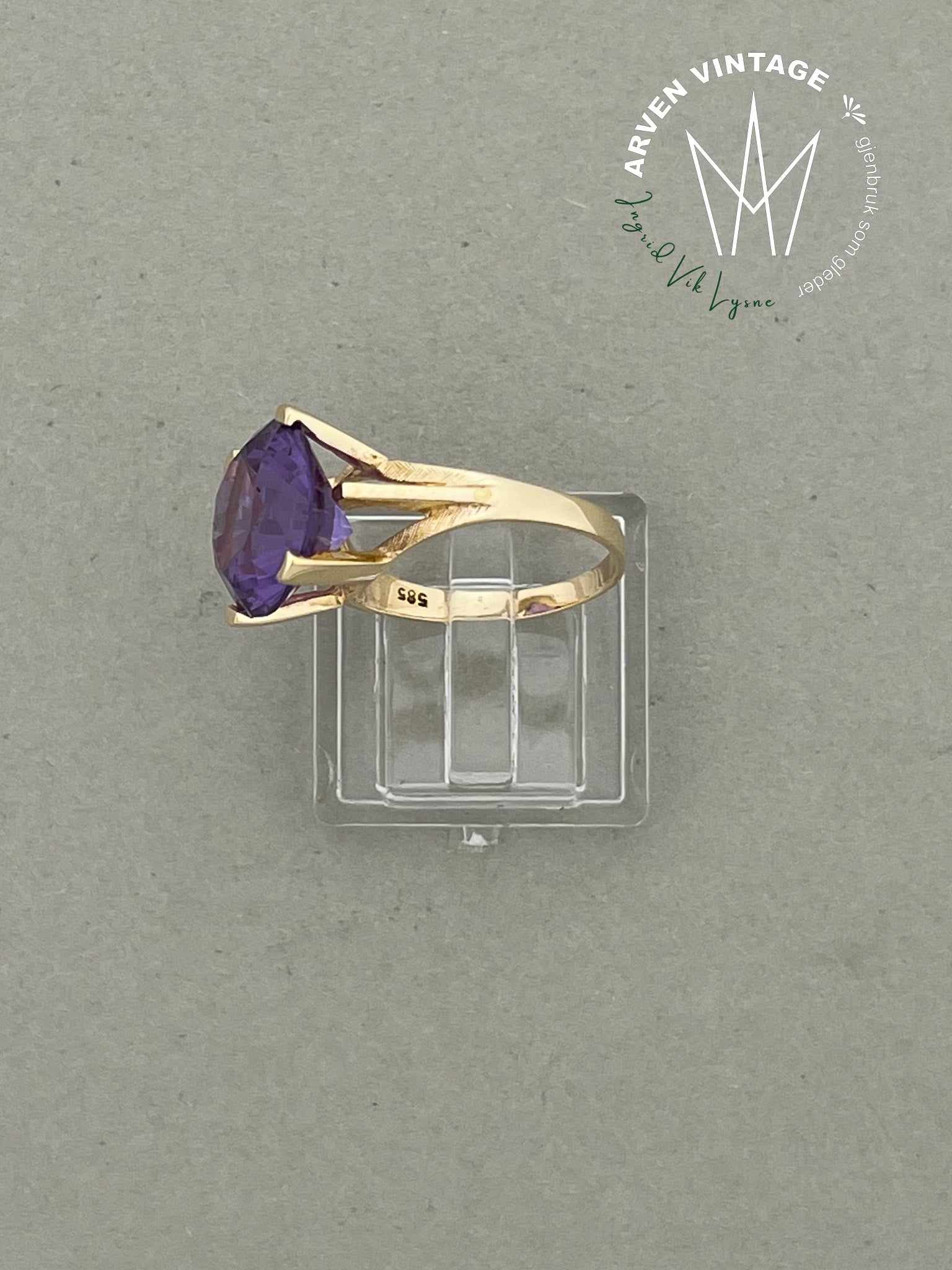 Vintage ring gult gull str 51