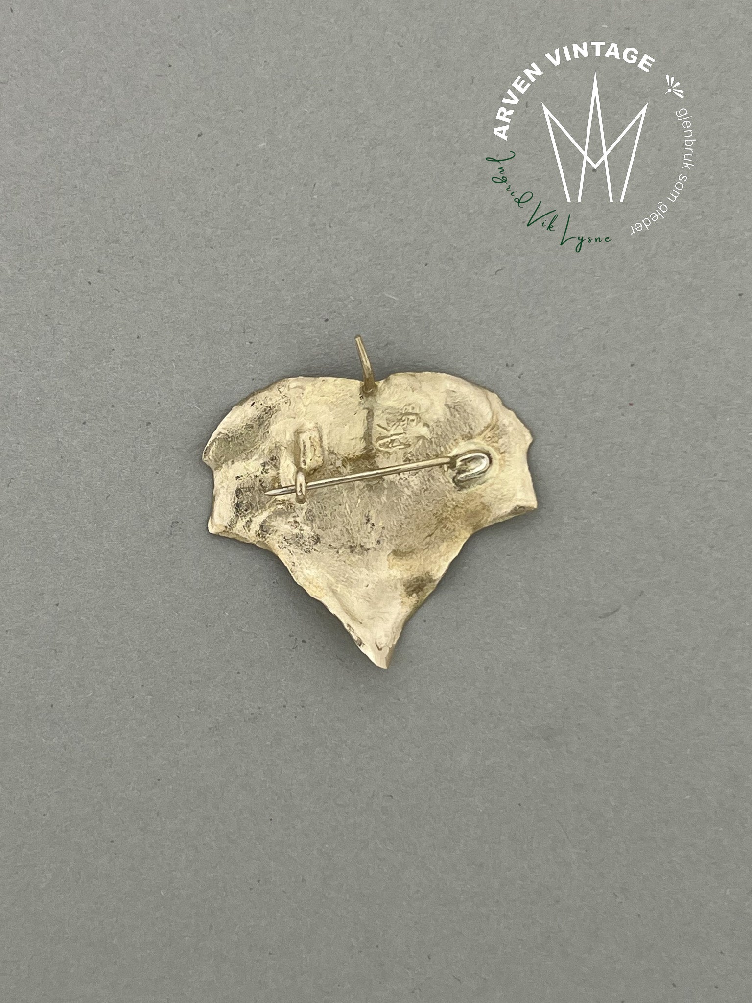 Vintage brosje gult gull