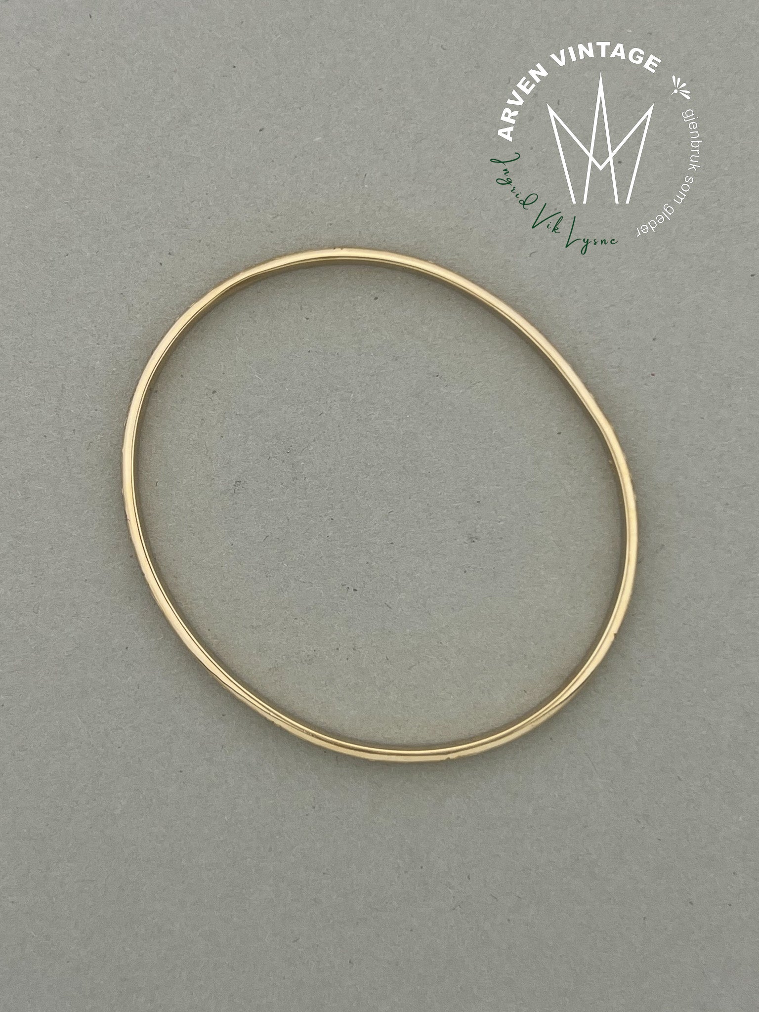 Vintage armring gult gull 18cm