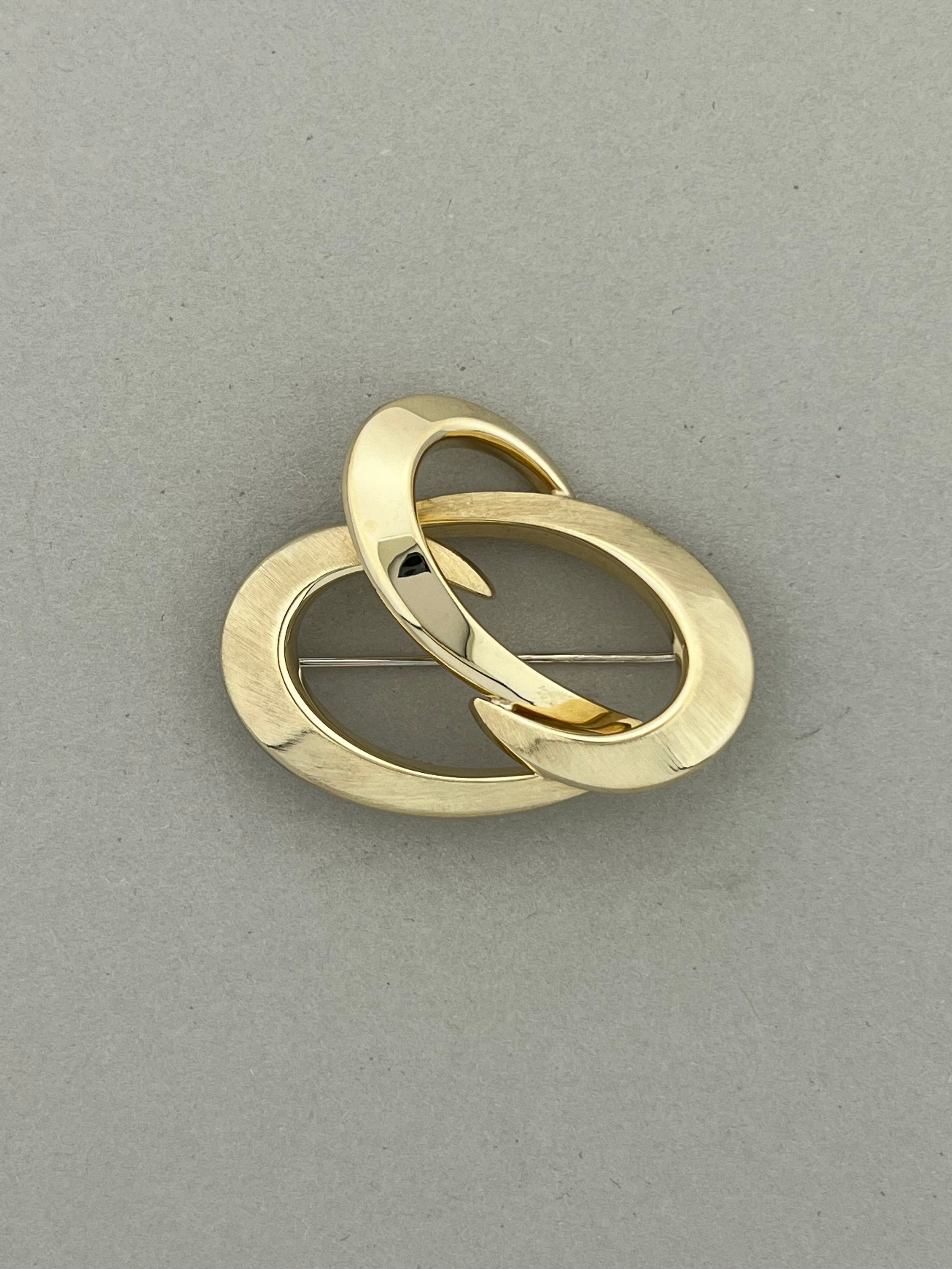 Vintage brosje gult gull