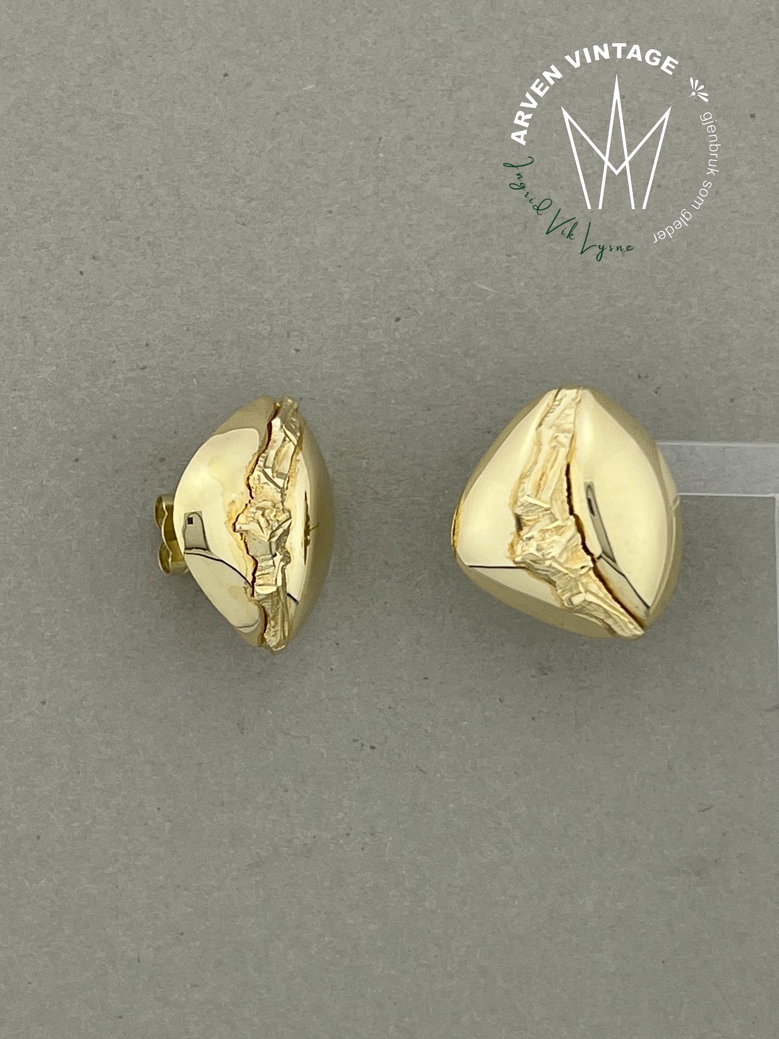 Vintage ørepynt gult gull