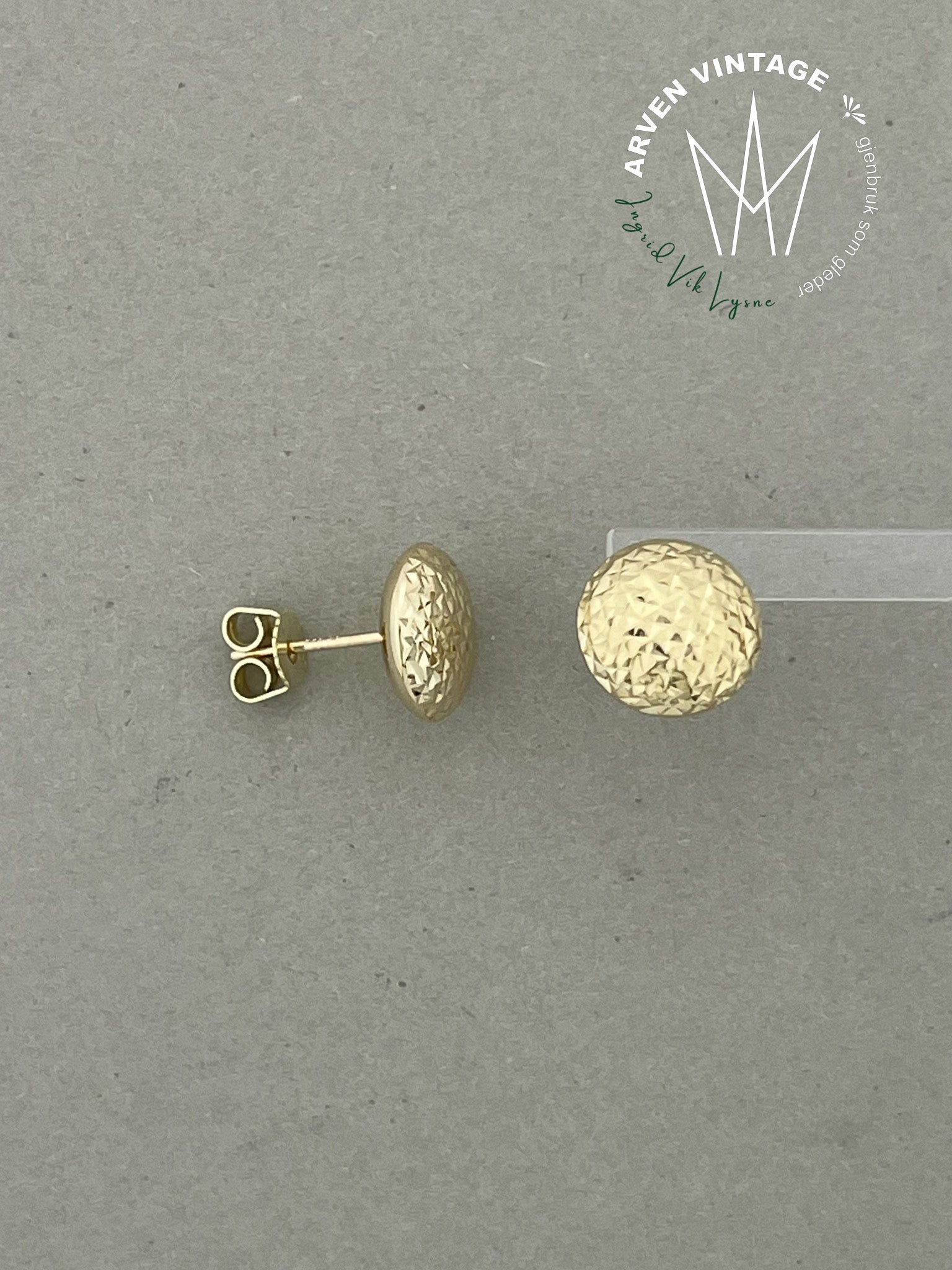 Vintage ørepynt gult gull