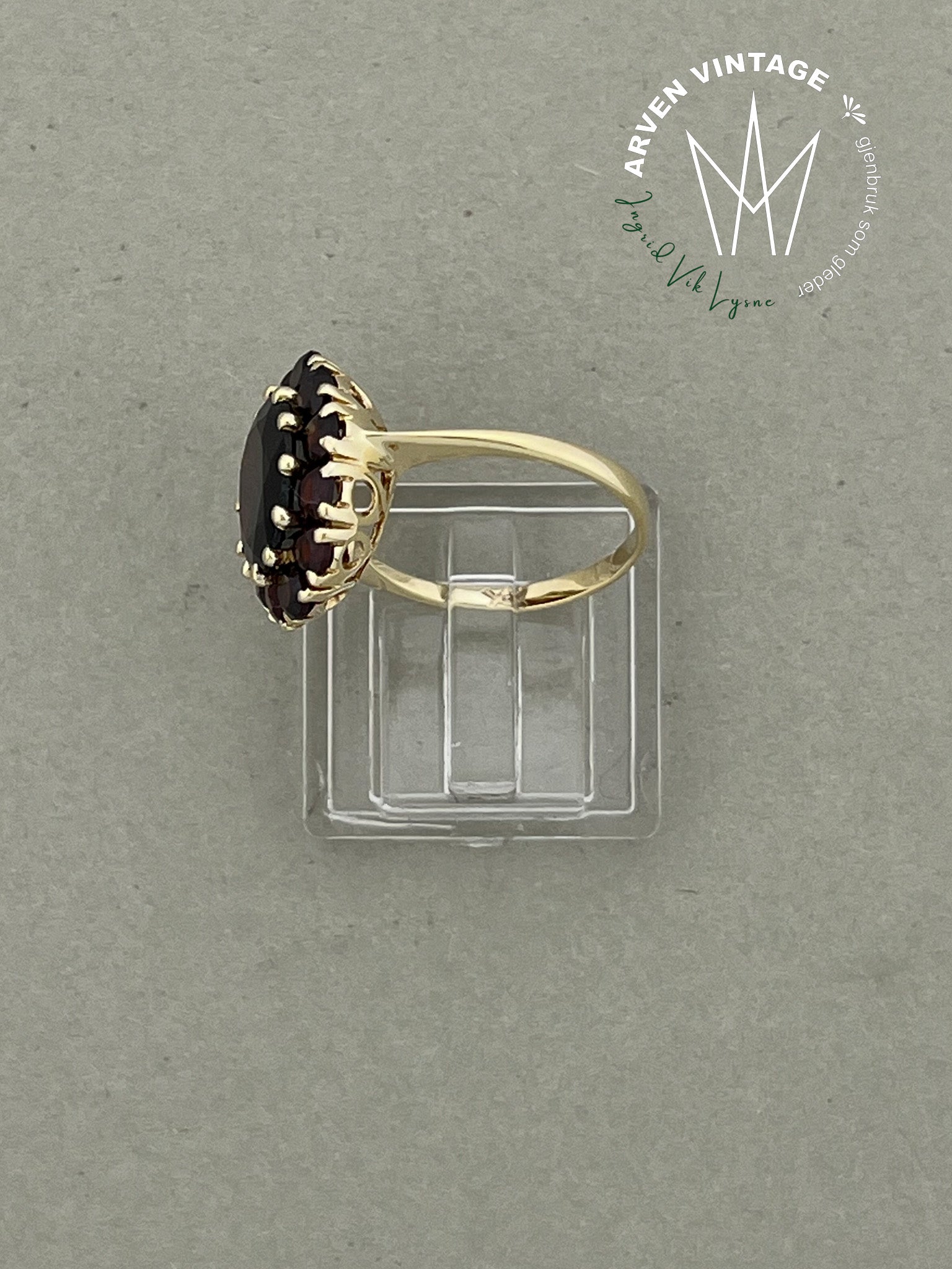 Vintage ring gult gull str 51