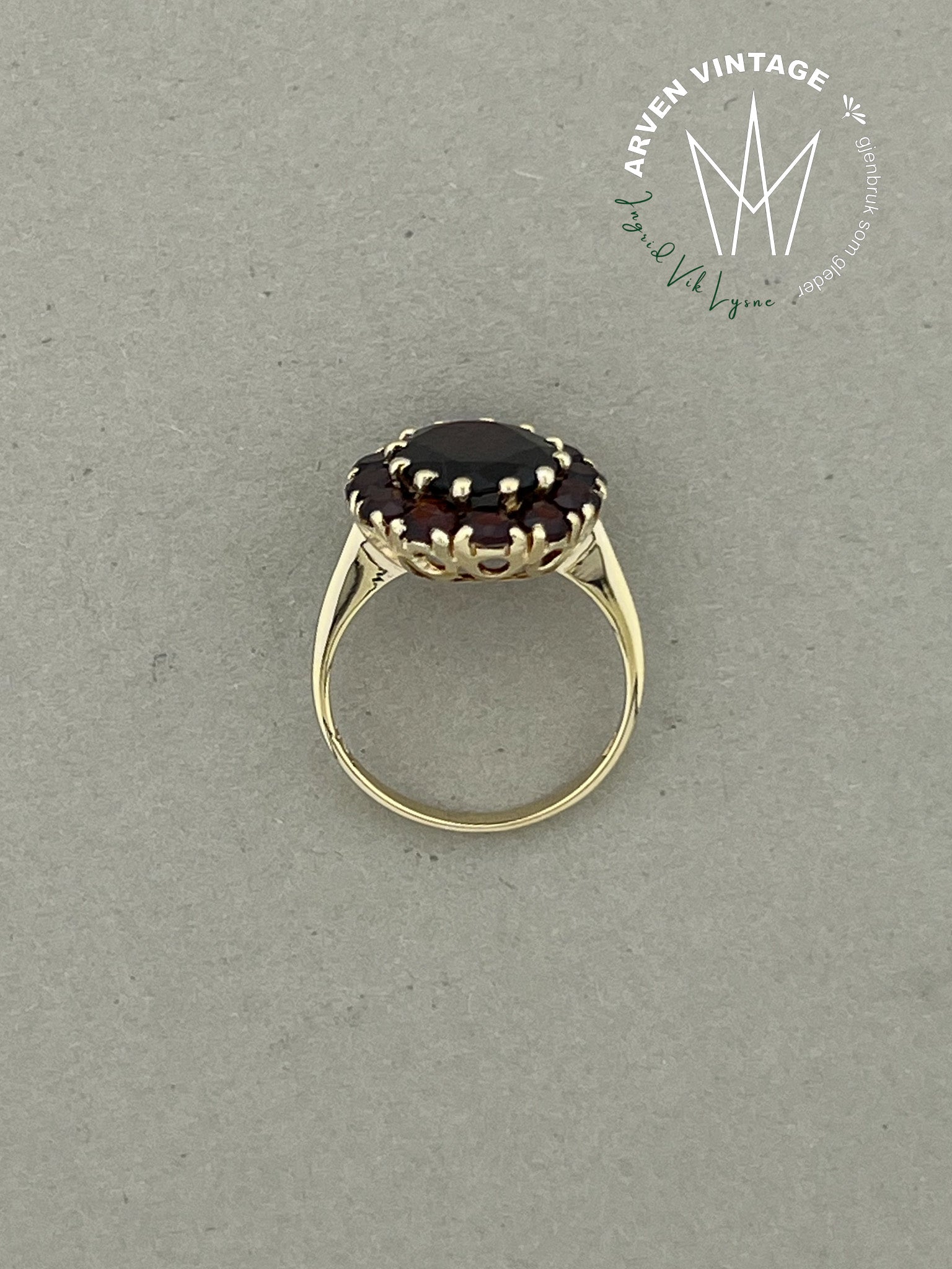 Vintage ring gult gull str 51