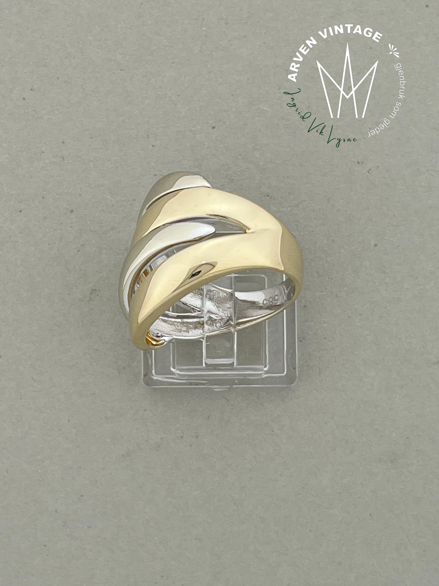 Vintage ring gult gull str 56