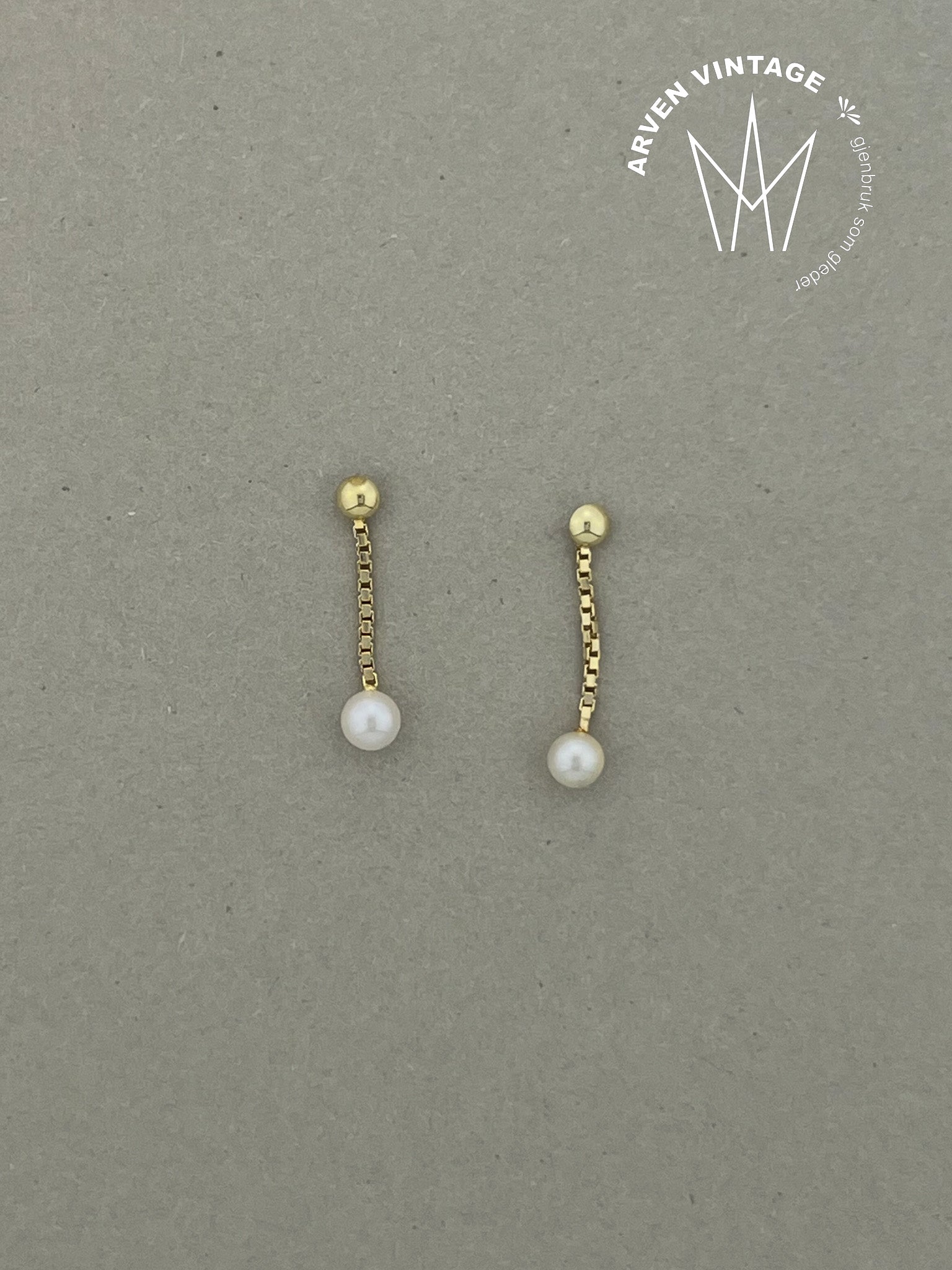 Vintage ørepynt gult gull