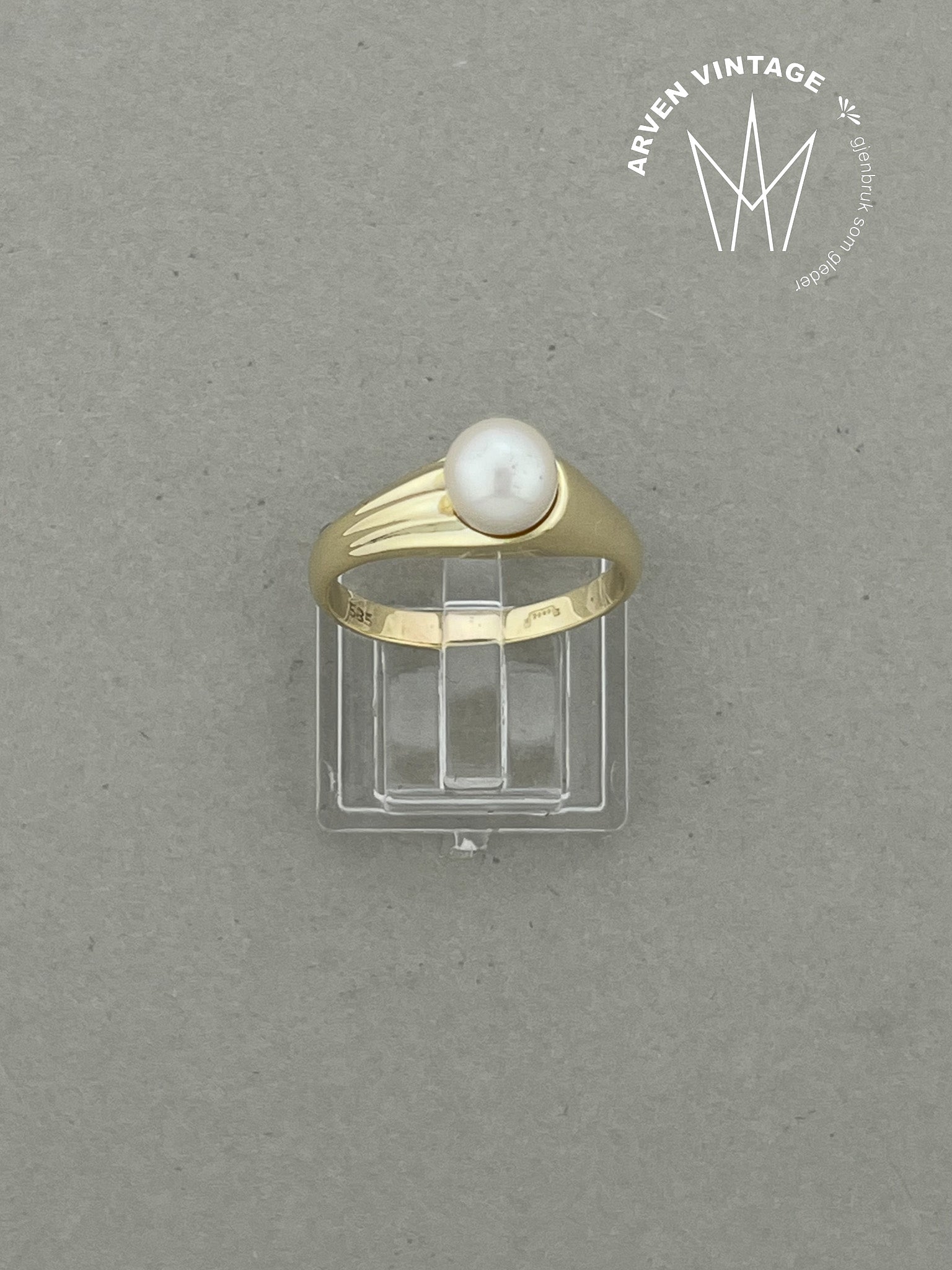 Vintage ring gult gull str 61