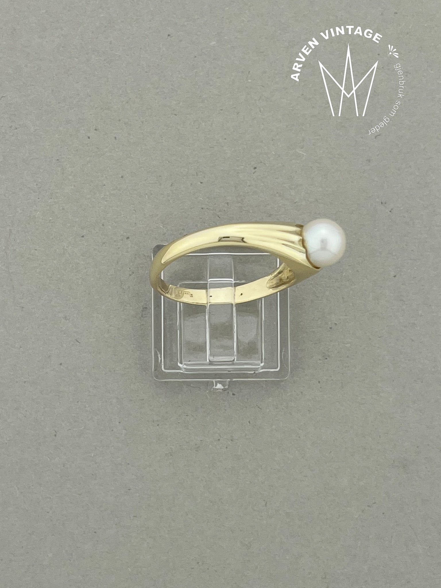 Vintage ring gult gull str 61