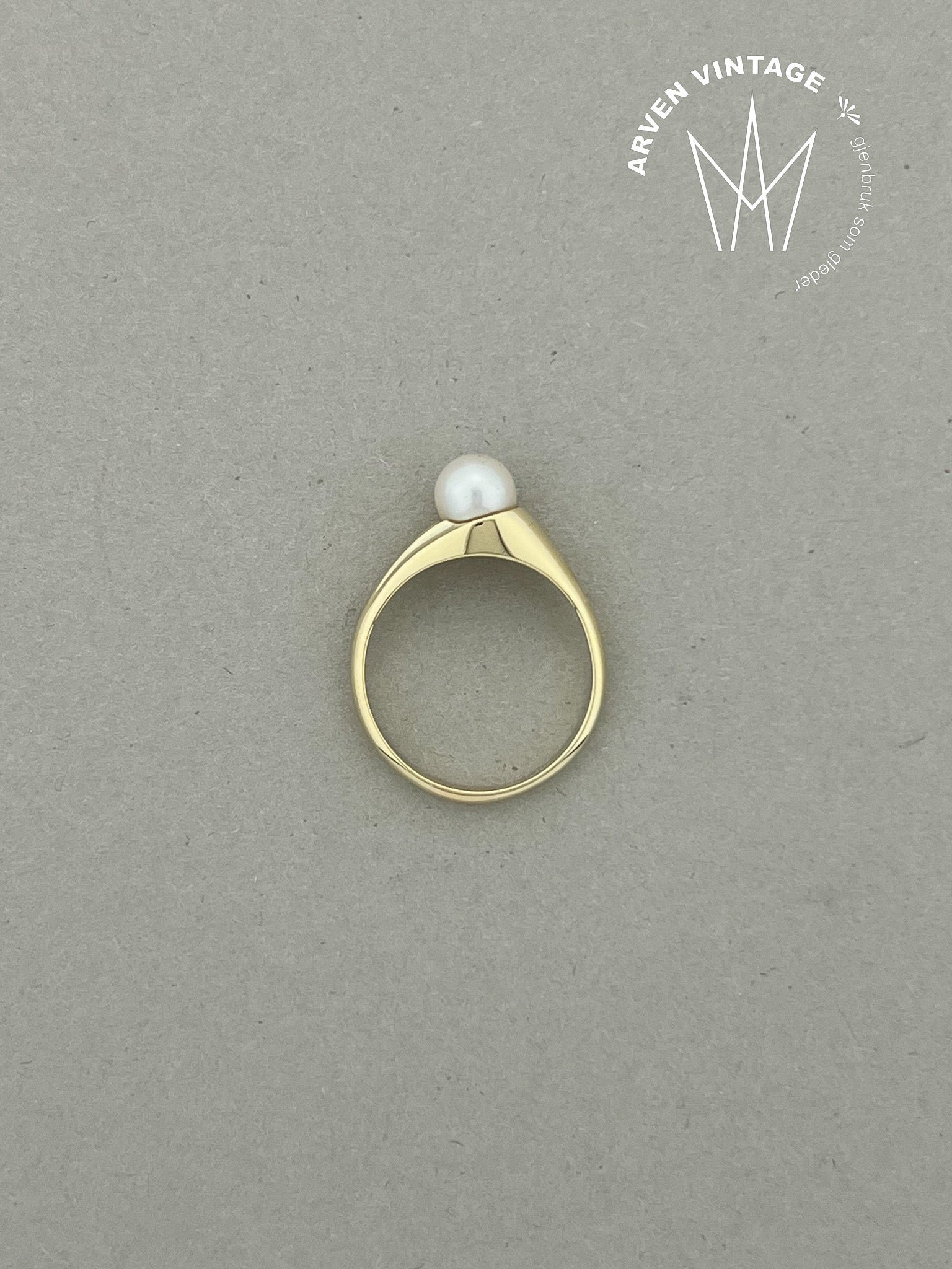 Vintage ring gult gull str 61