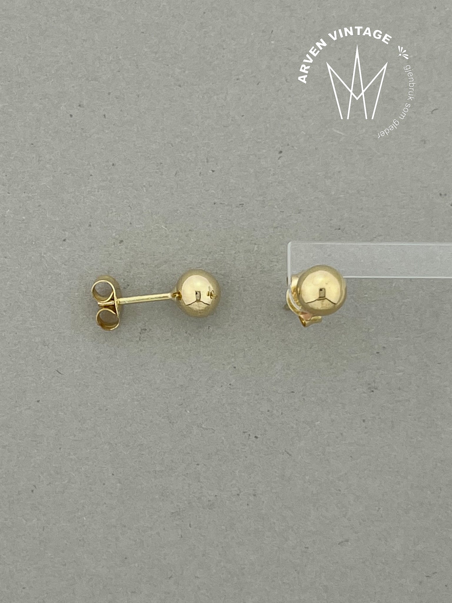 Vintage ørepynt gult gull