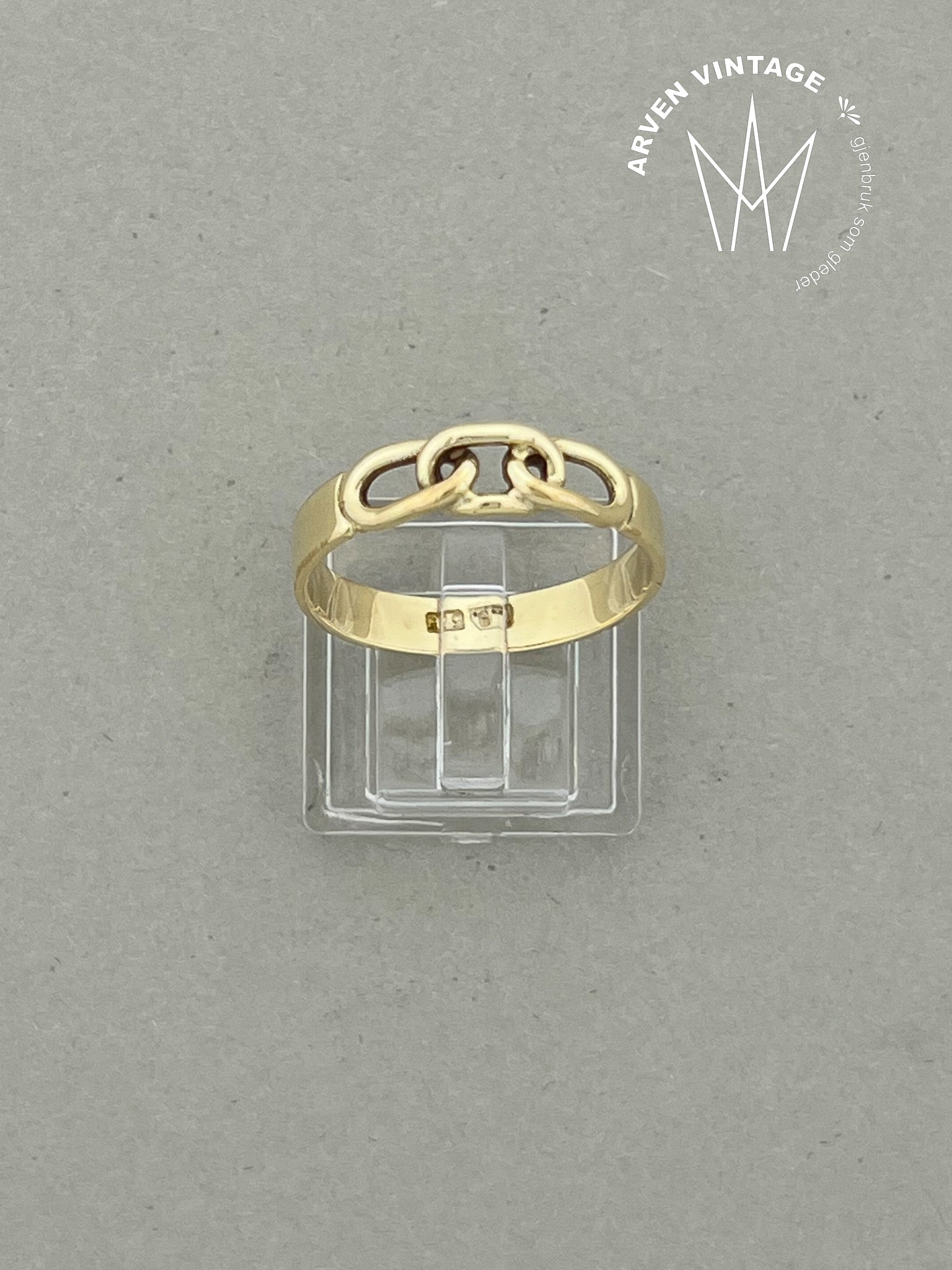 Vintage ring gult gull str 64