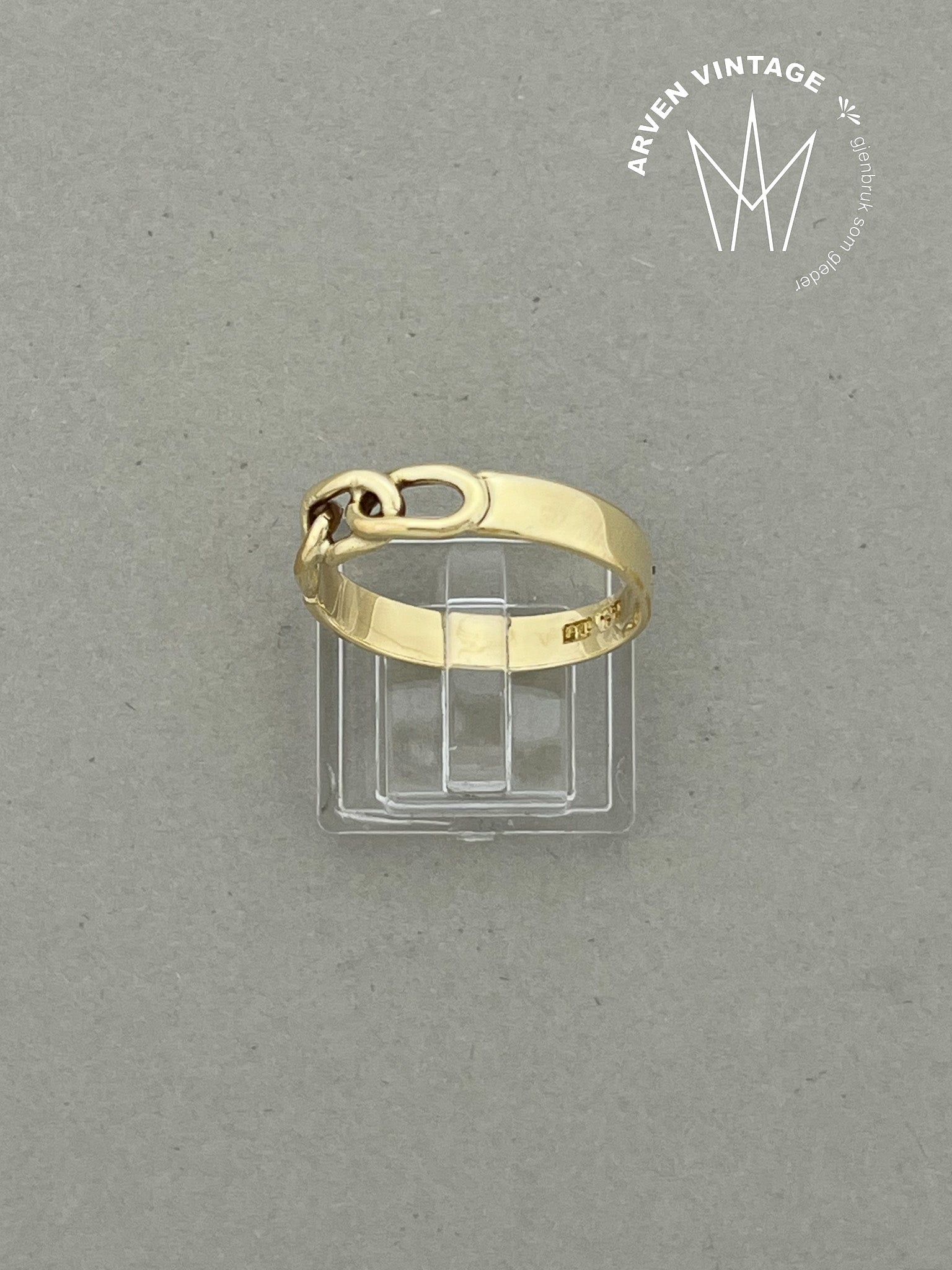 Vintage ring gult gull str 64