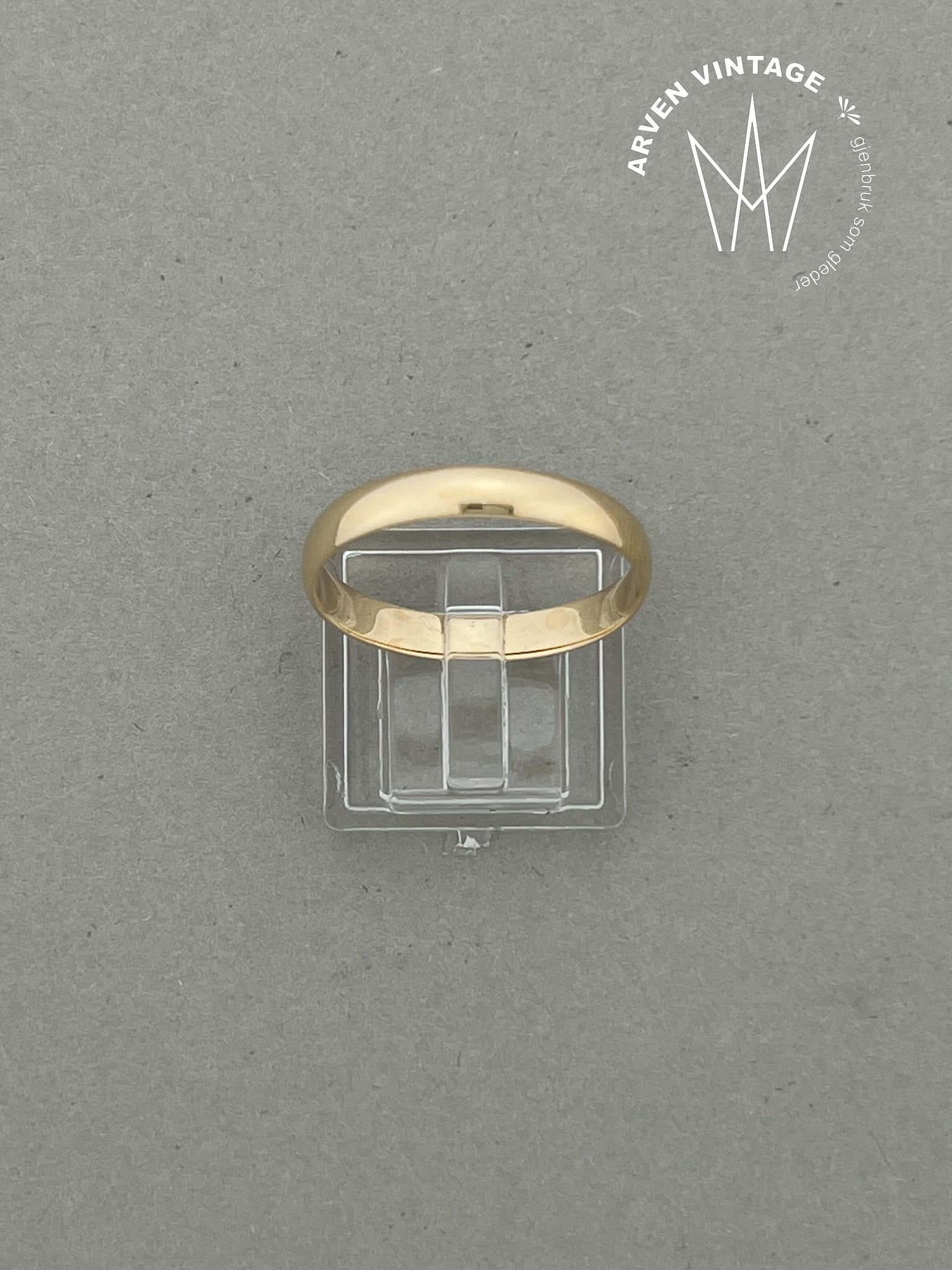 Vintage glatt ring gult gull 68