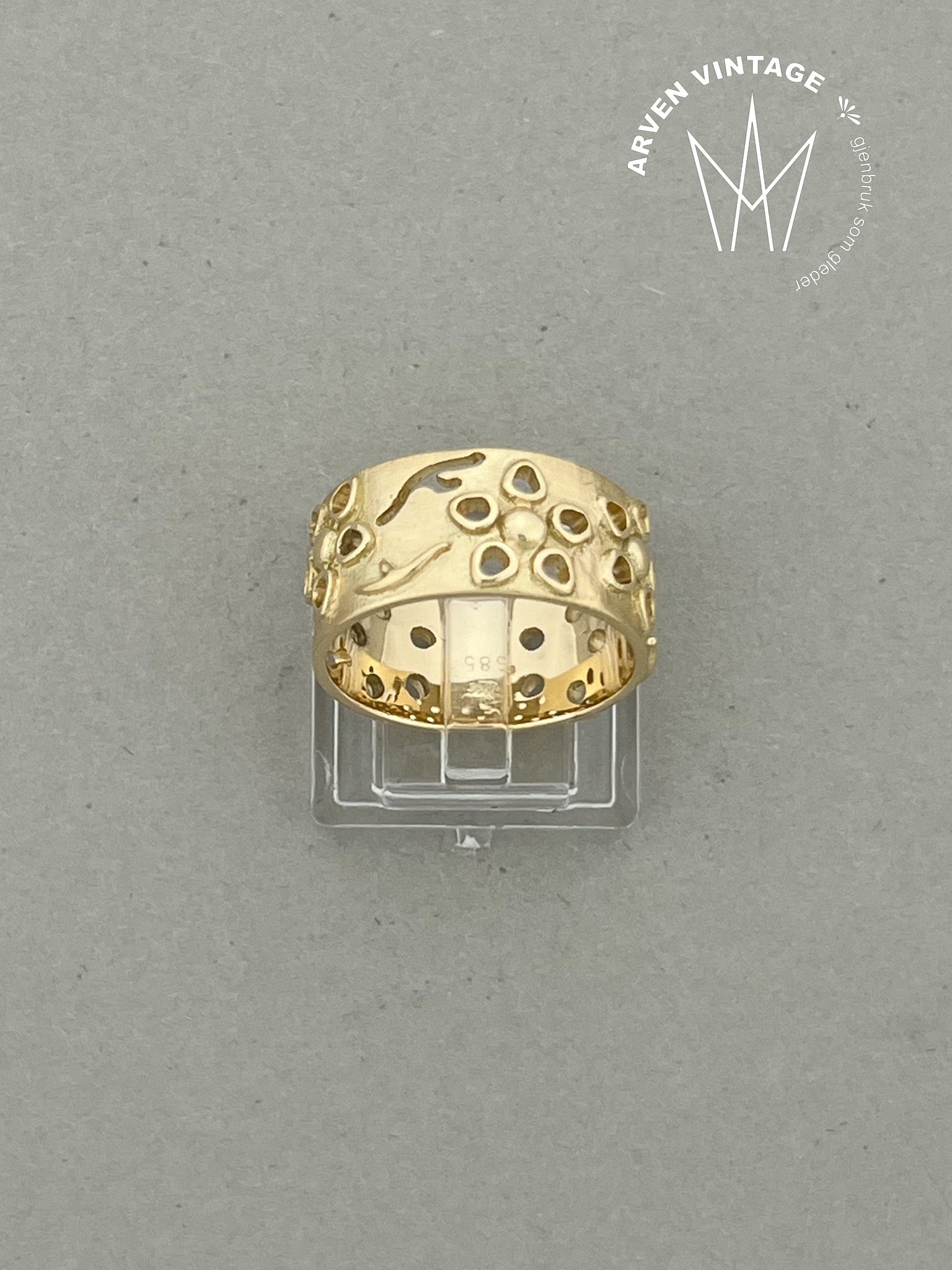 Vintage ring gult gull str 58