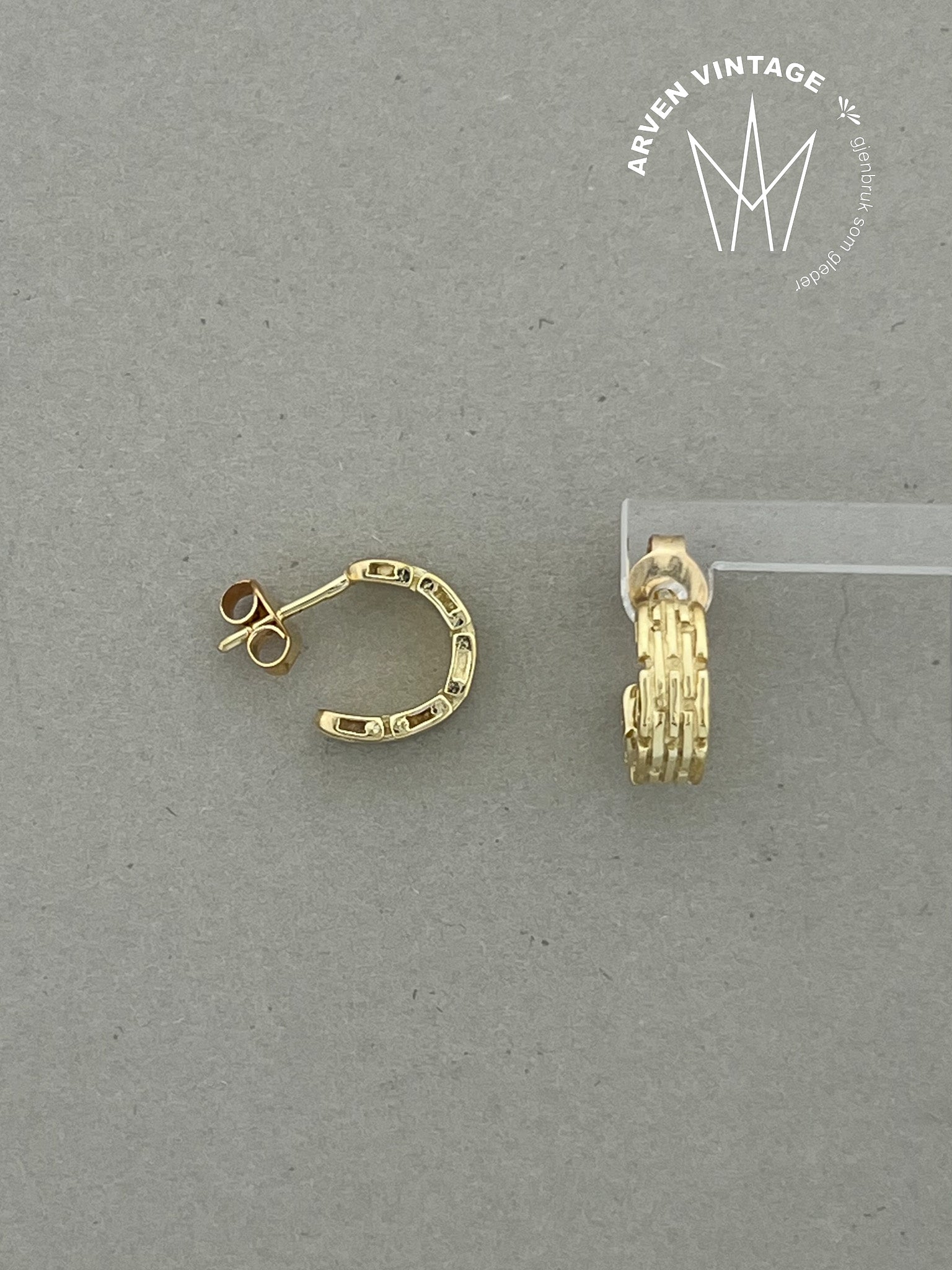 Vintage ørepynt gult gull