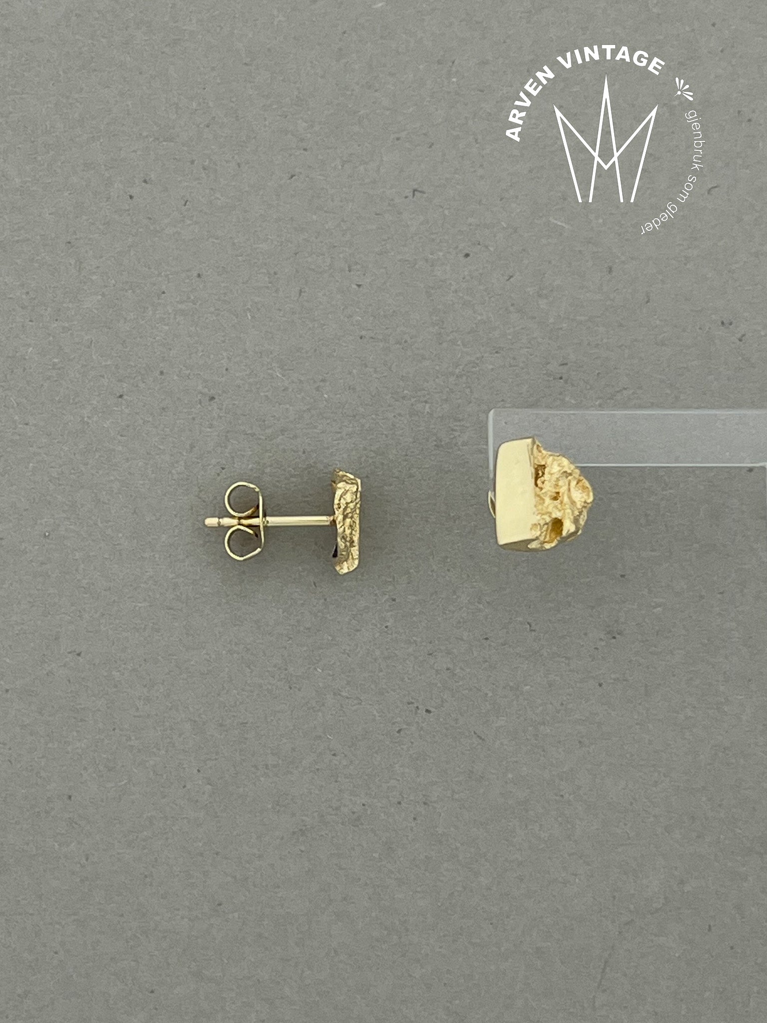 Vintage ørepynt gult gull