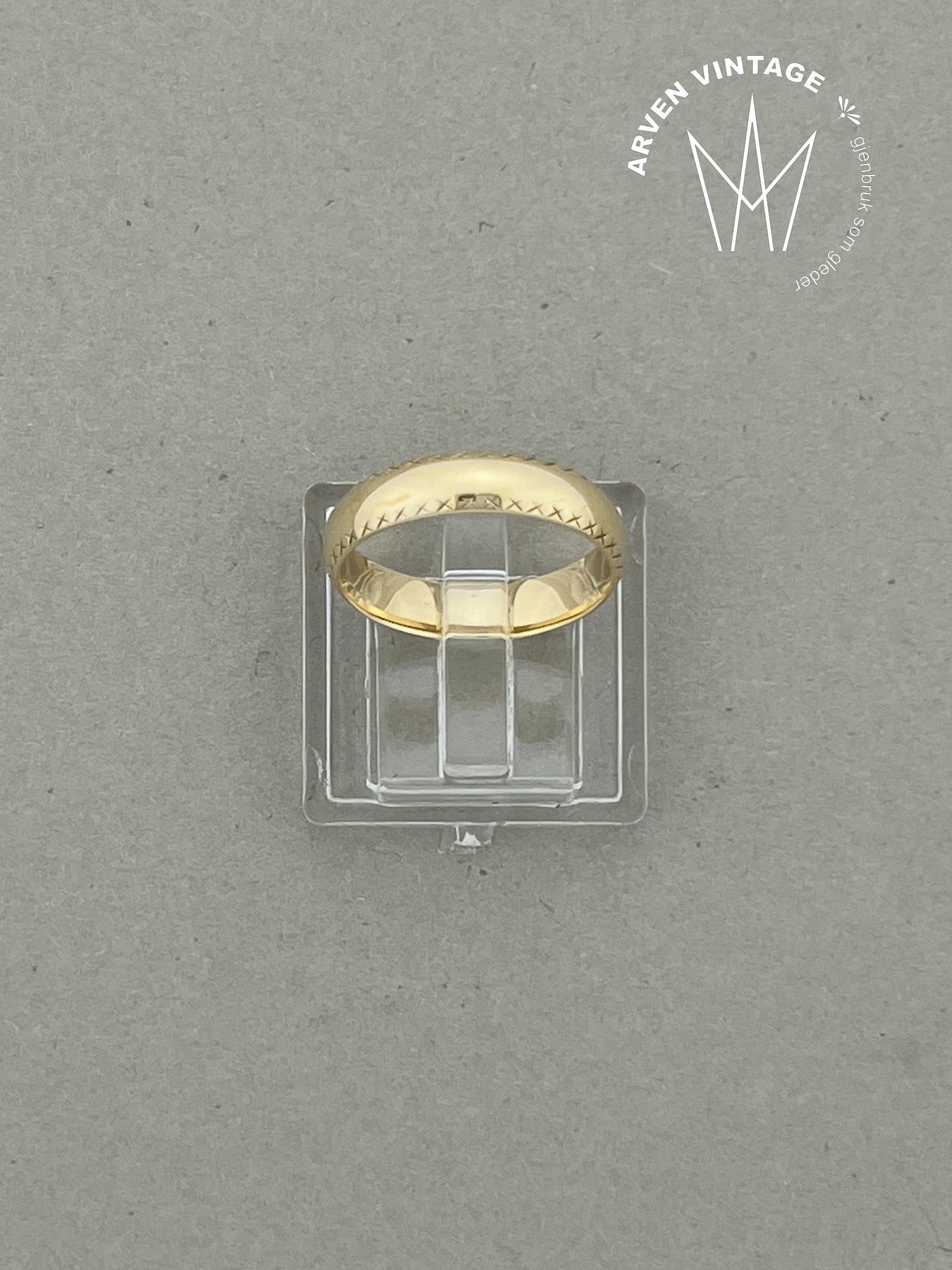 Vintage ring gult gull str 49