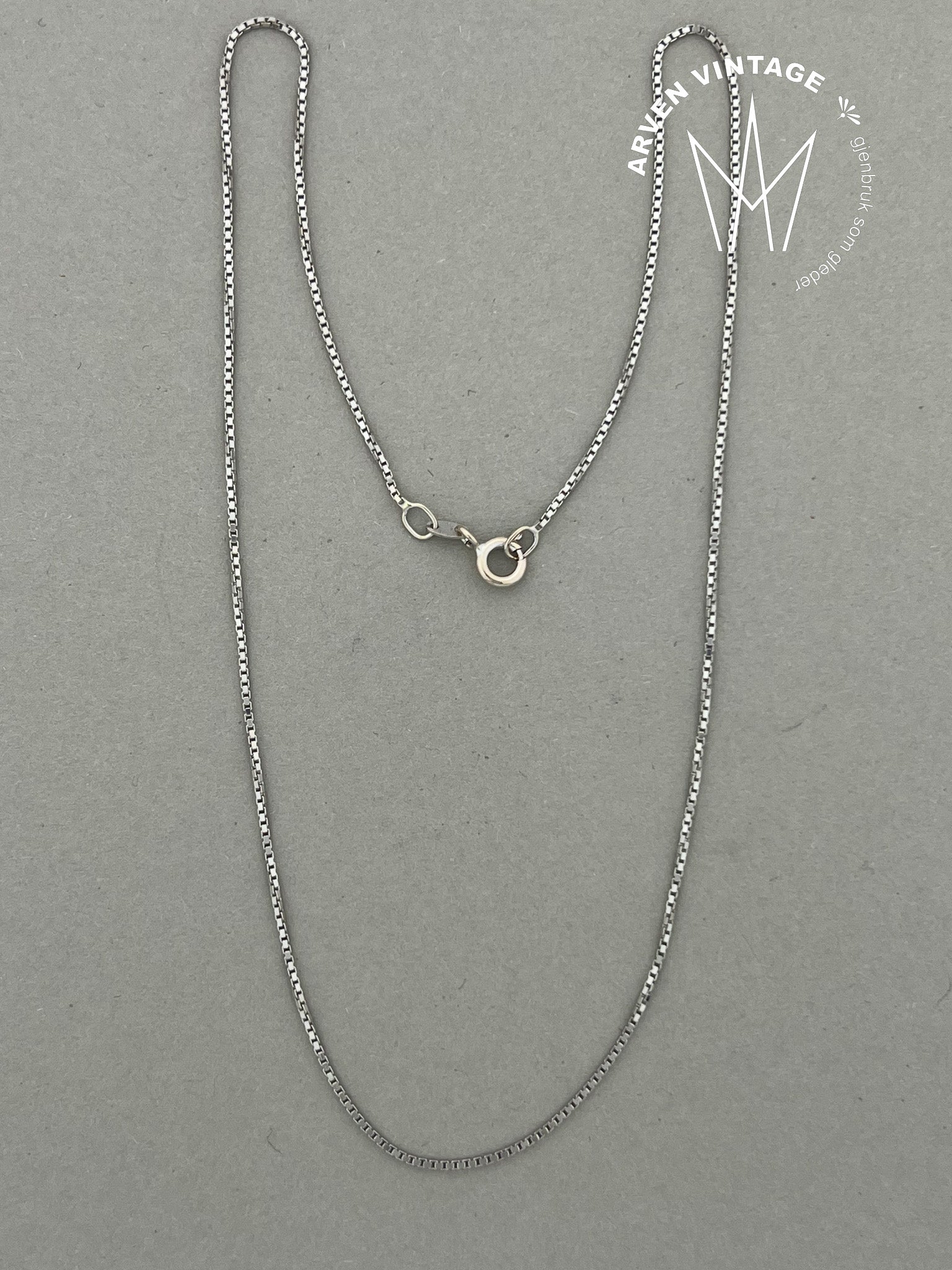 Vintage 18K halskjede hvitt gull