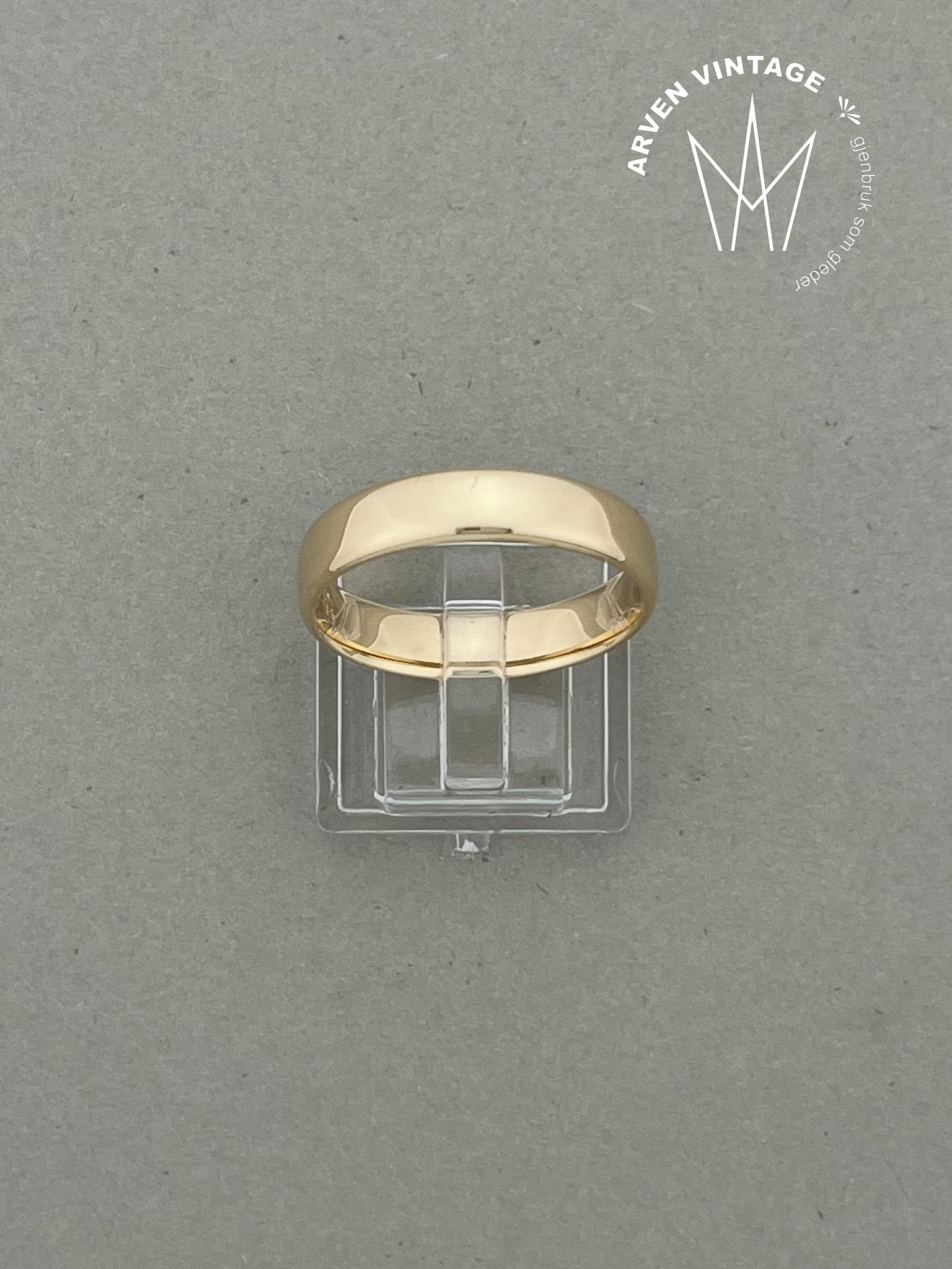 Vintage glatt ring gult gull 64