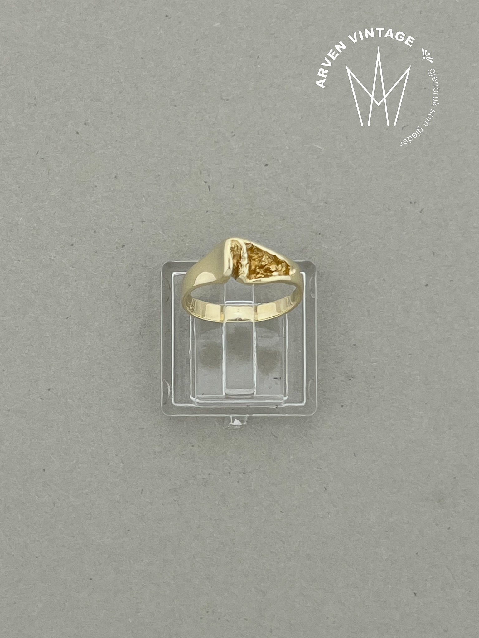 Vintage ring gult gull str 46