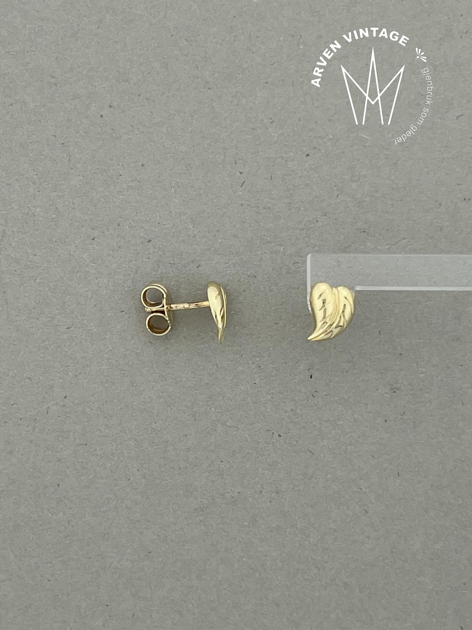 Vintage ørepynt gult gull