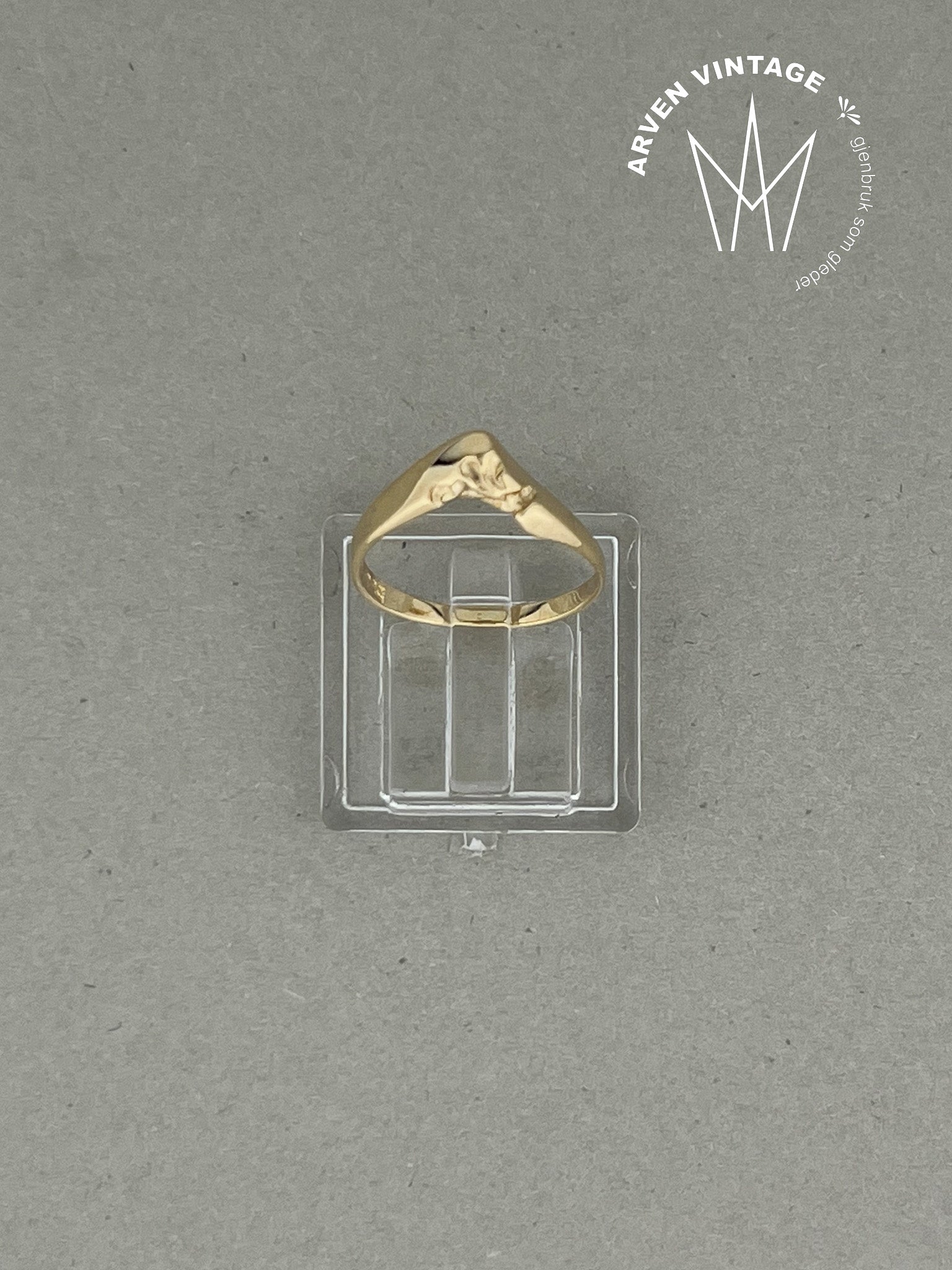 Vintage ring gult gull str 48