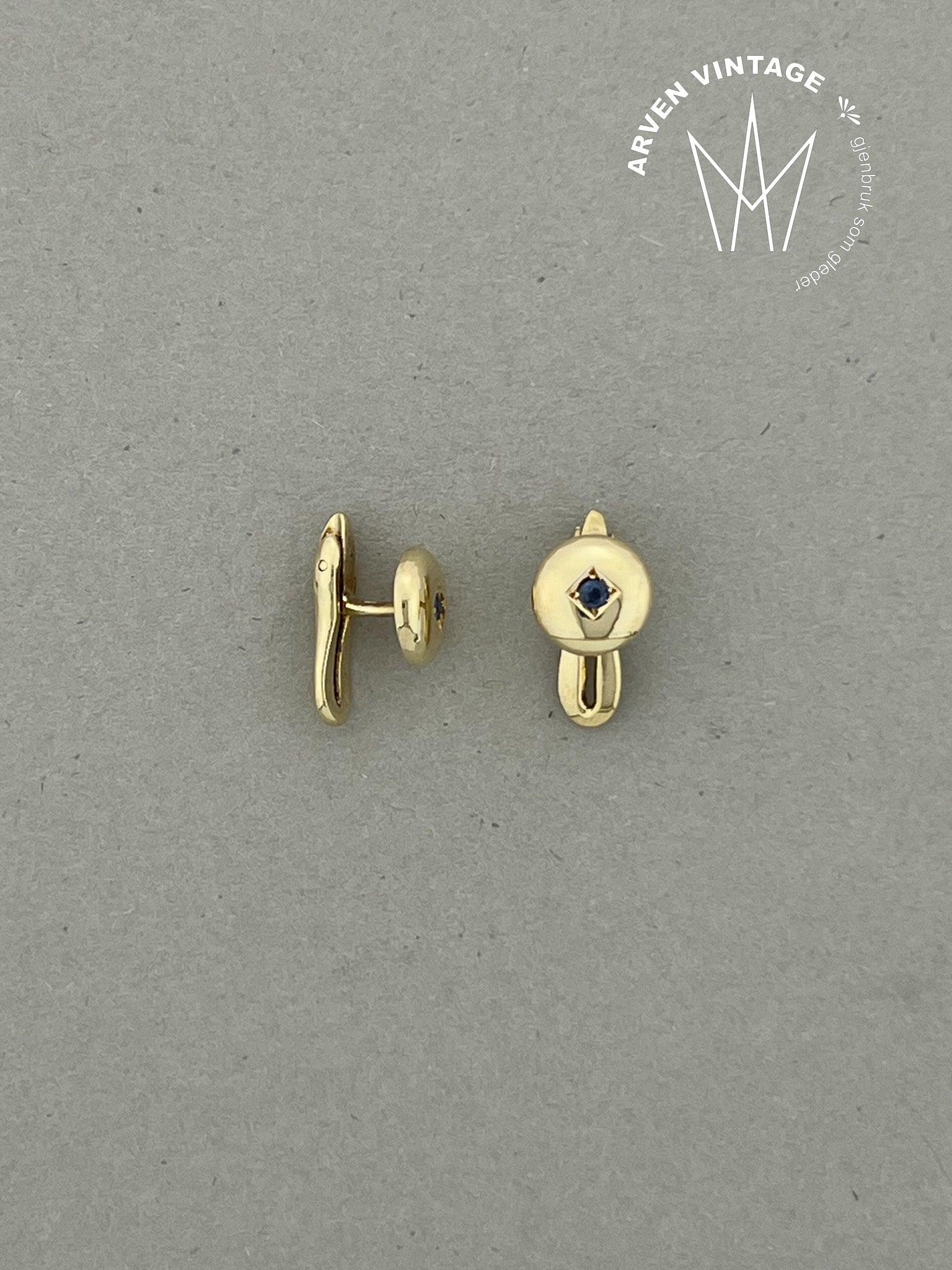 Vintage smokingknapper gult gull