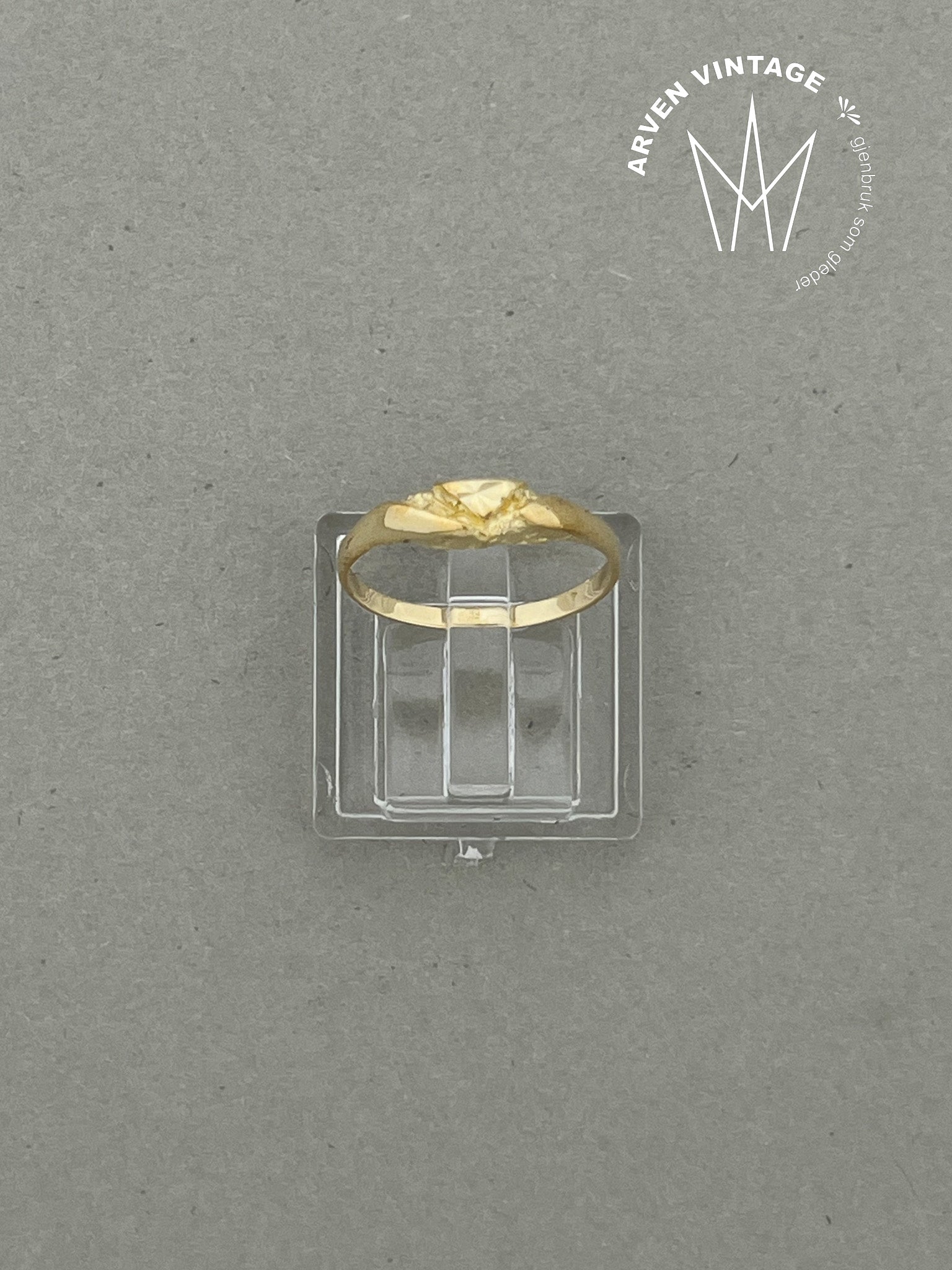 Vintage ring gult gull str 51