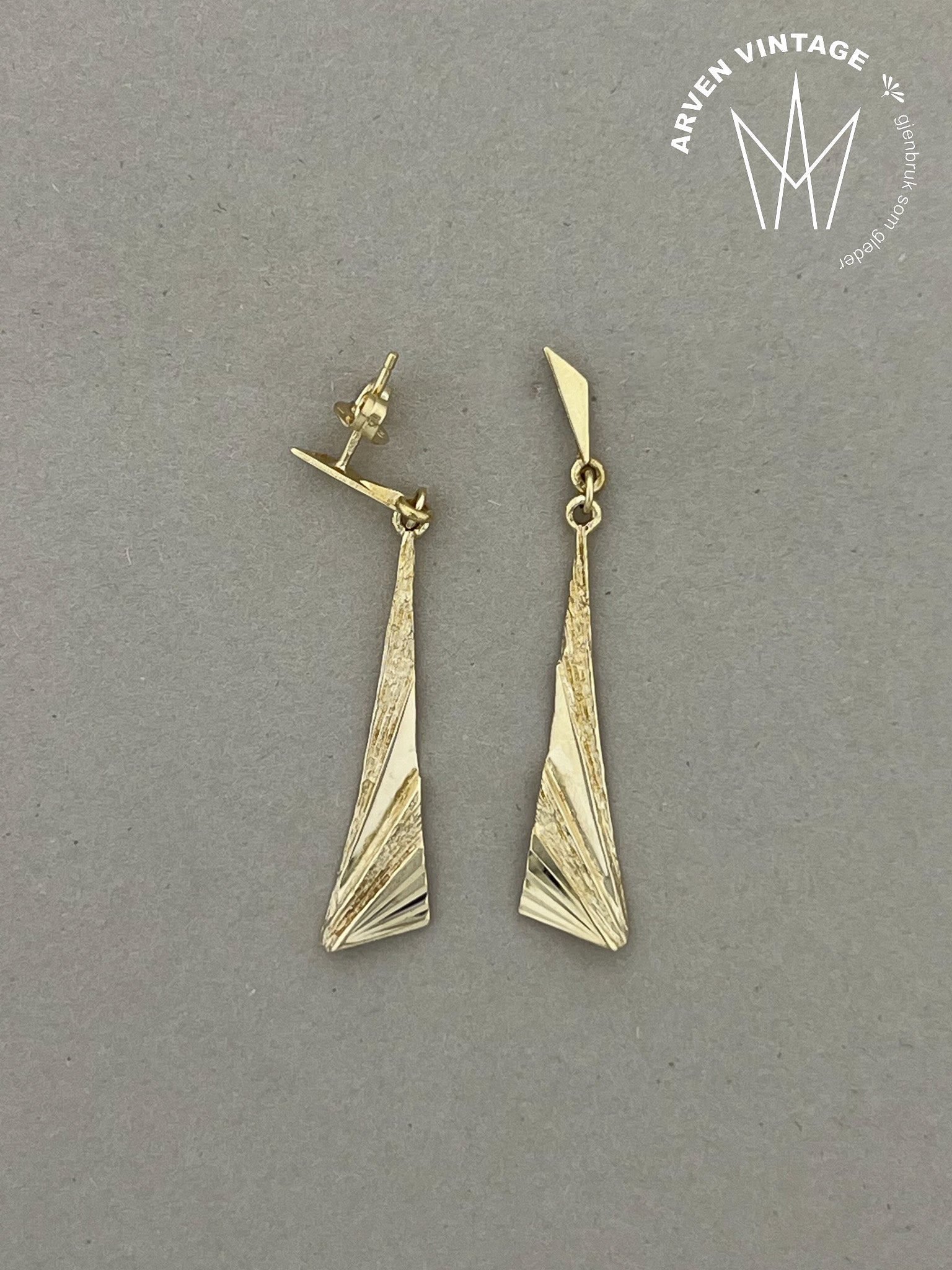 Vintage ørepynt gult gull