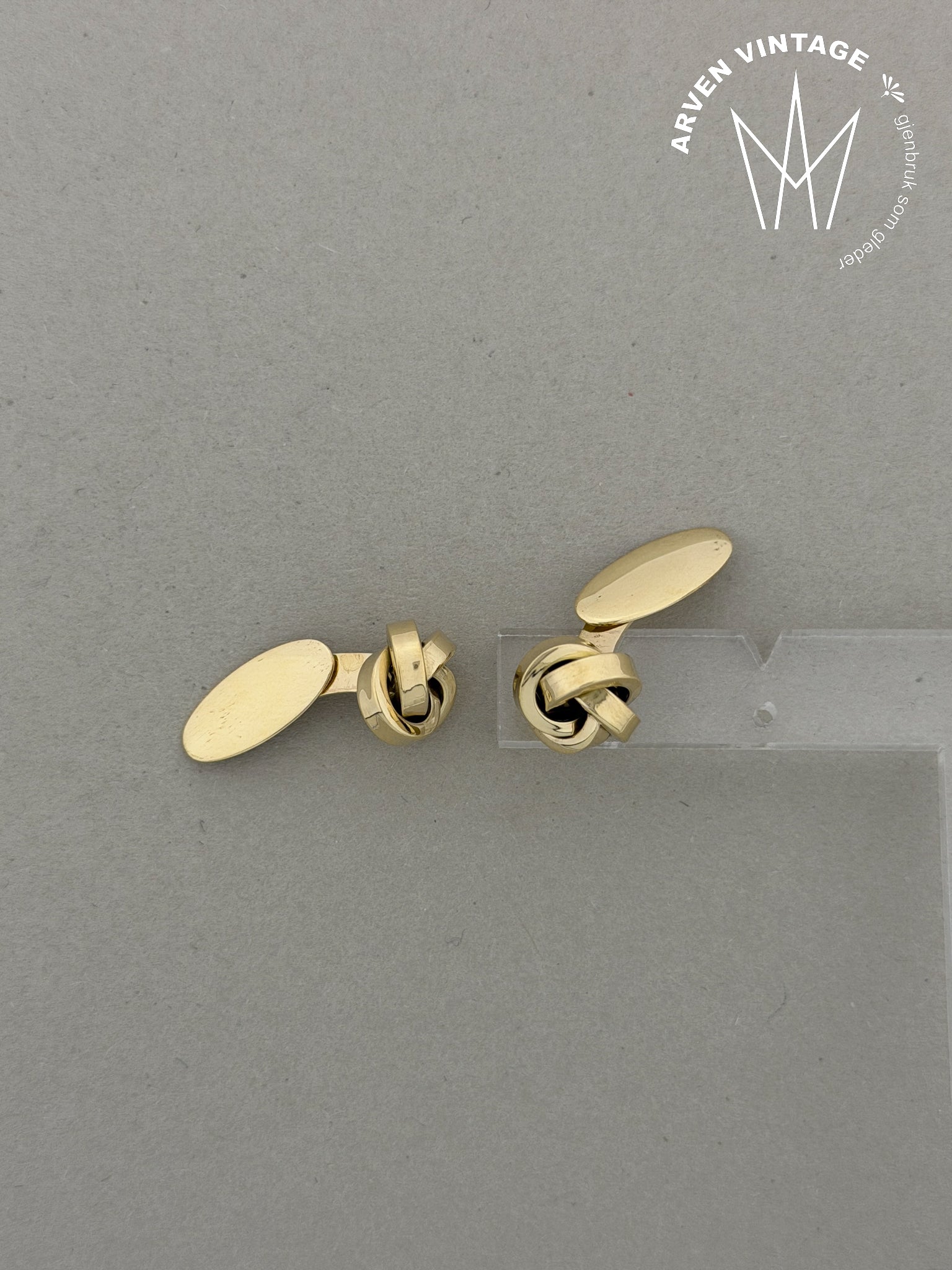 Vintage mansjettknapper gult gull