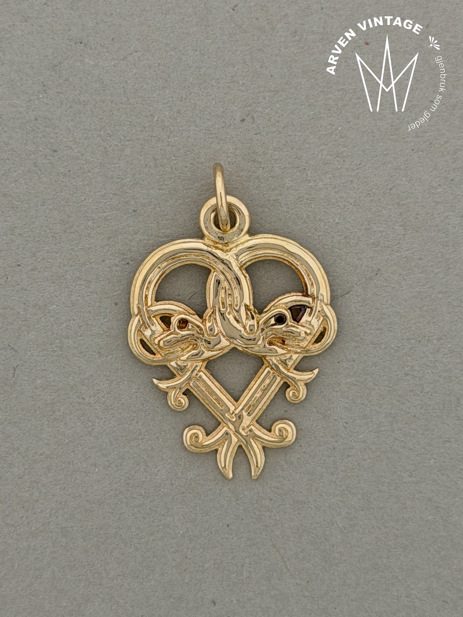 Vintage anheng gult gull