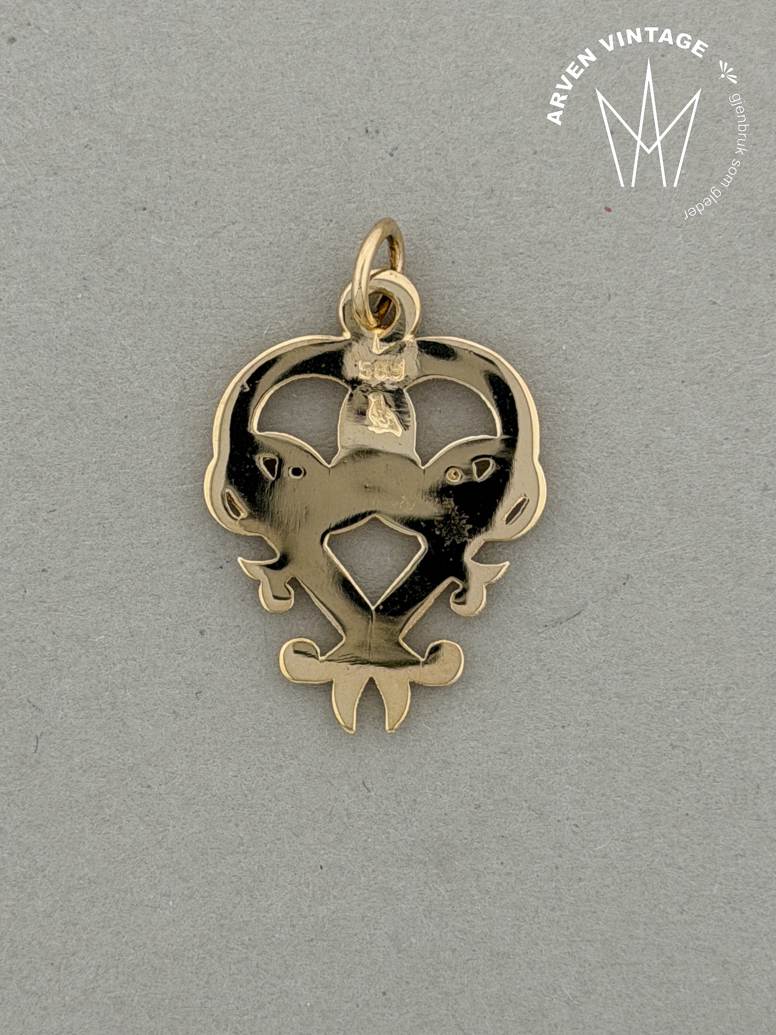 Vintage anheng gult gull