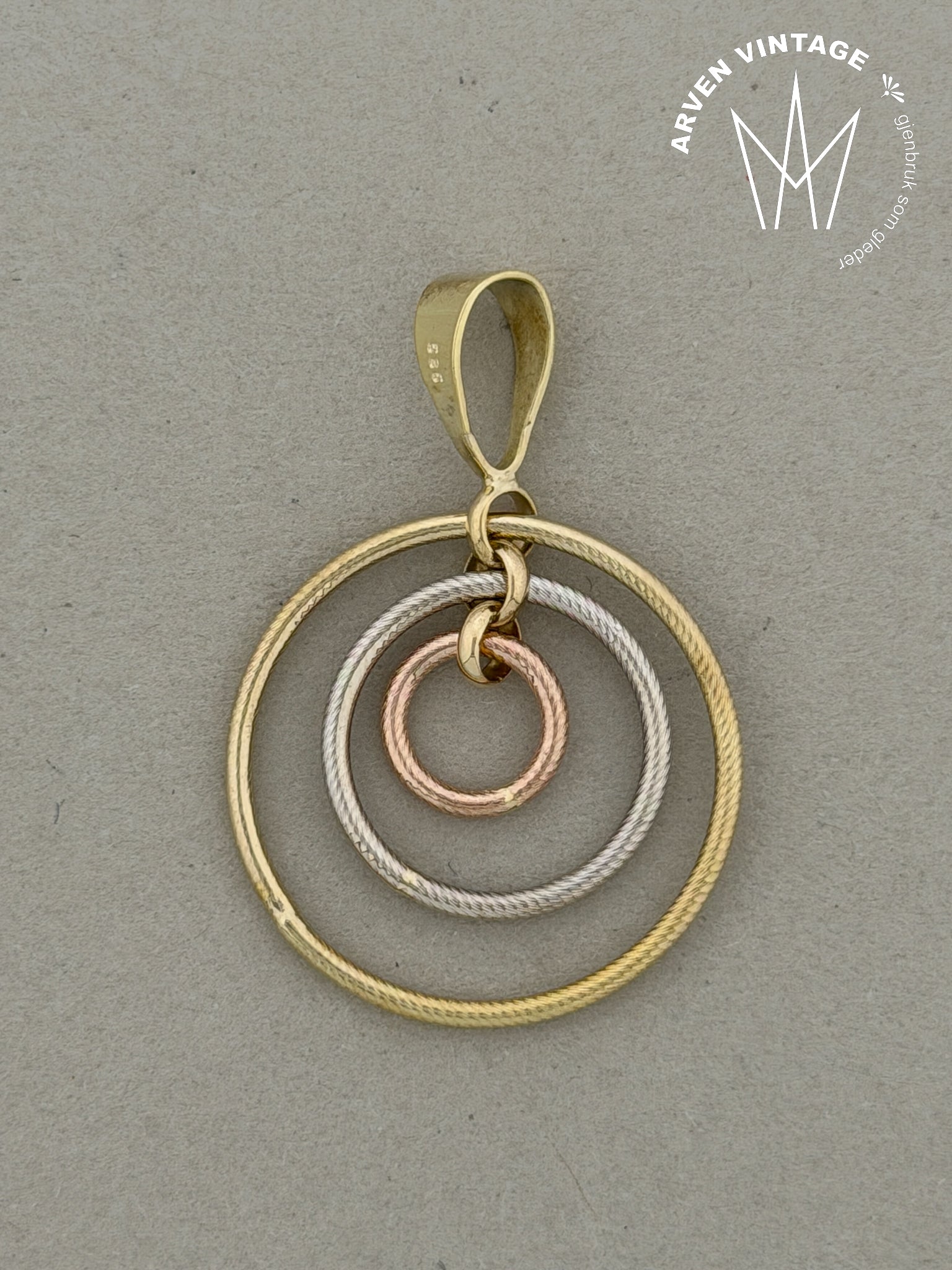 Vintage anheng gult gull