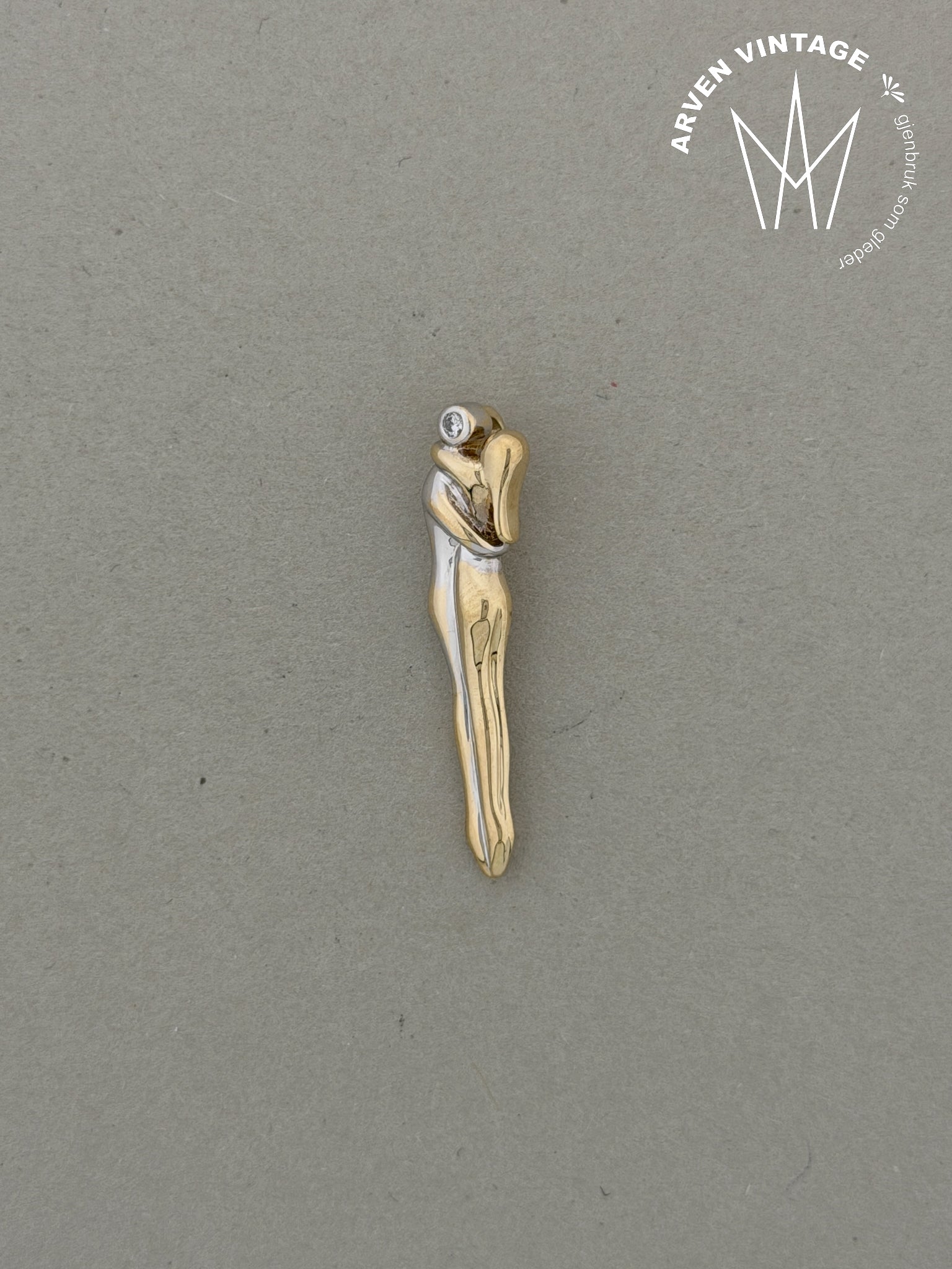 Vintage anheng gult gull