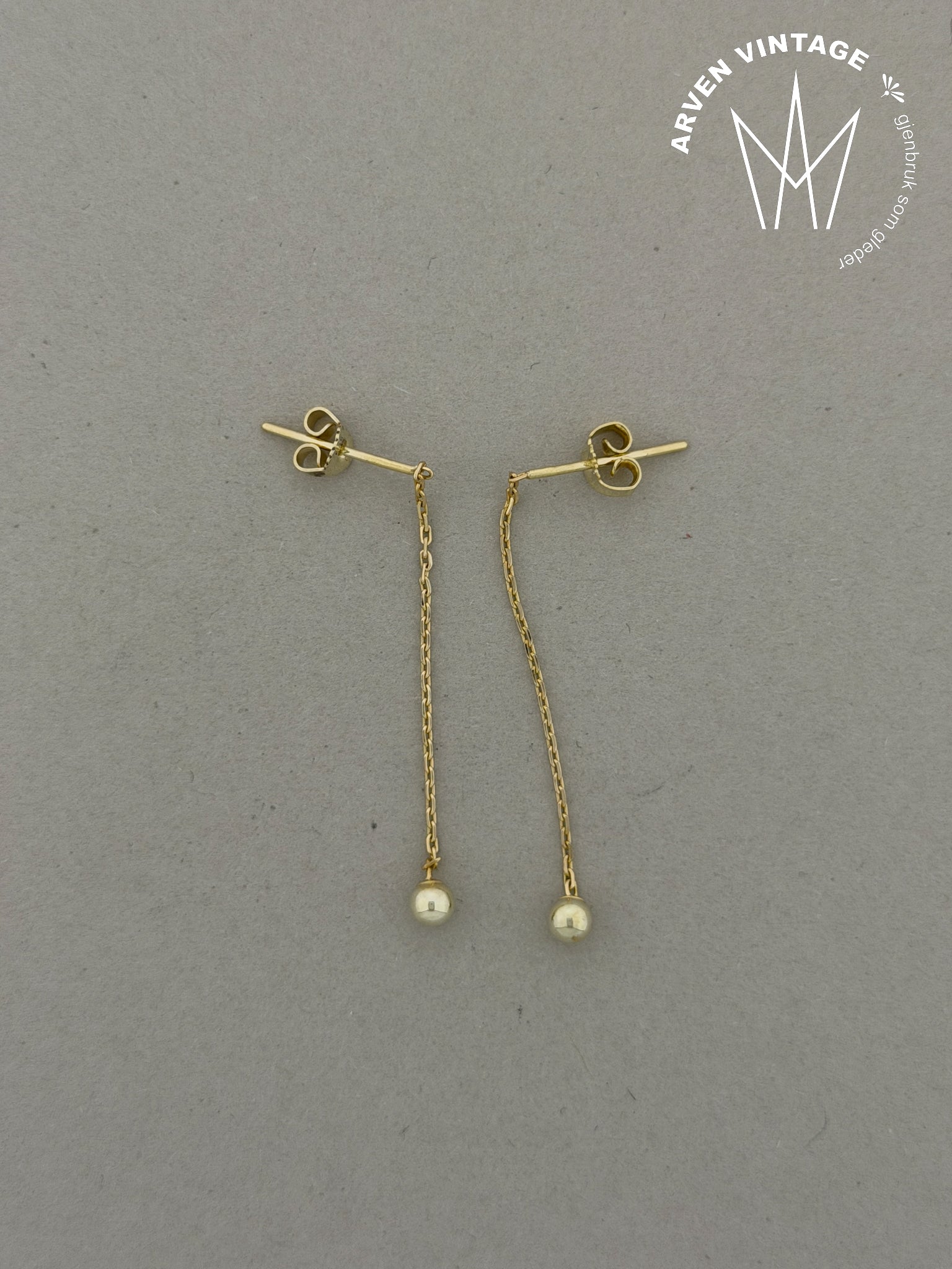 Vintage ørepynt gult gull