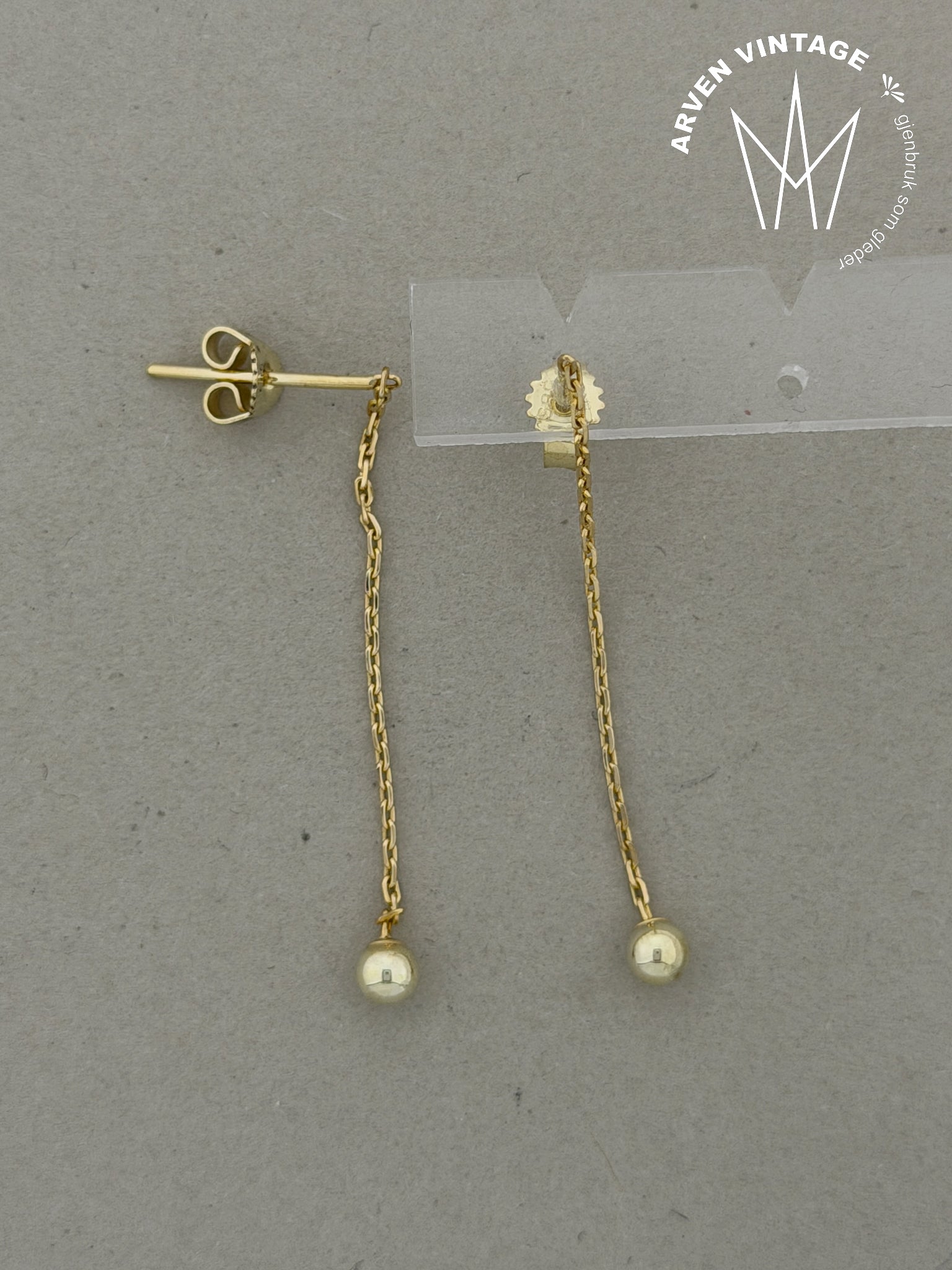 Vintage ørepynt gult gull