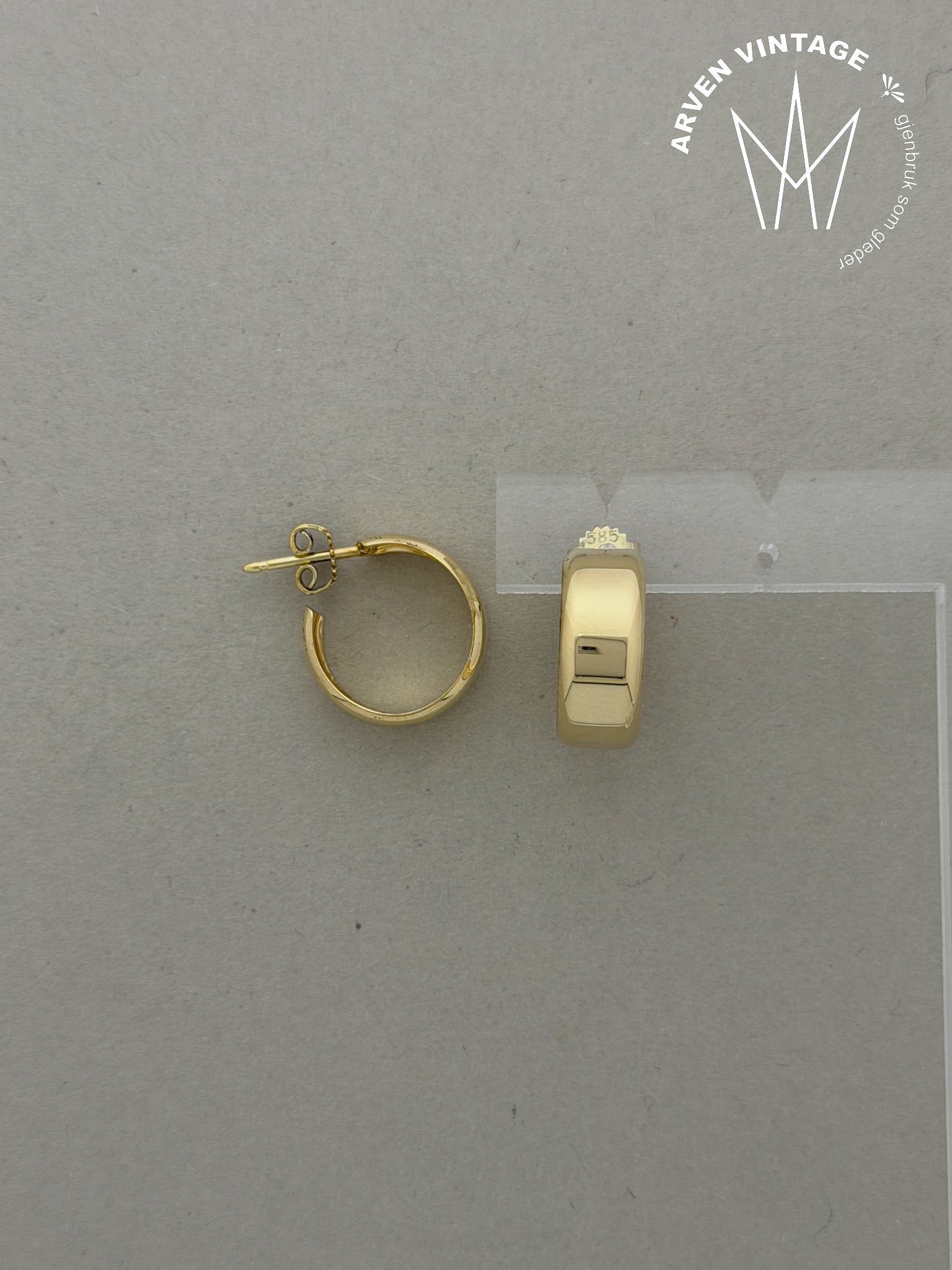 Vintage ørepynt gult gull