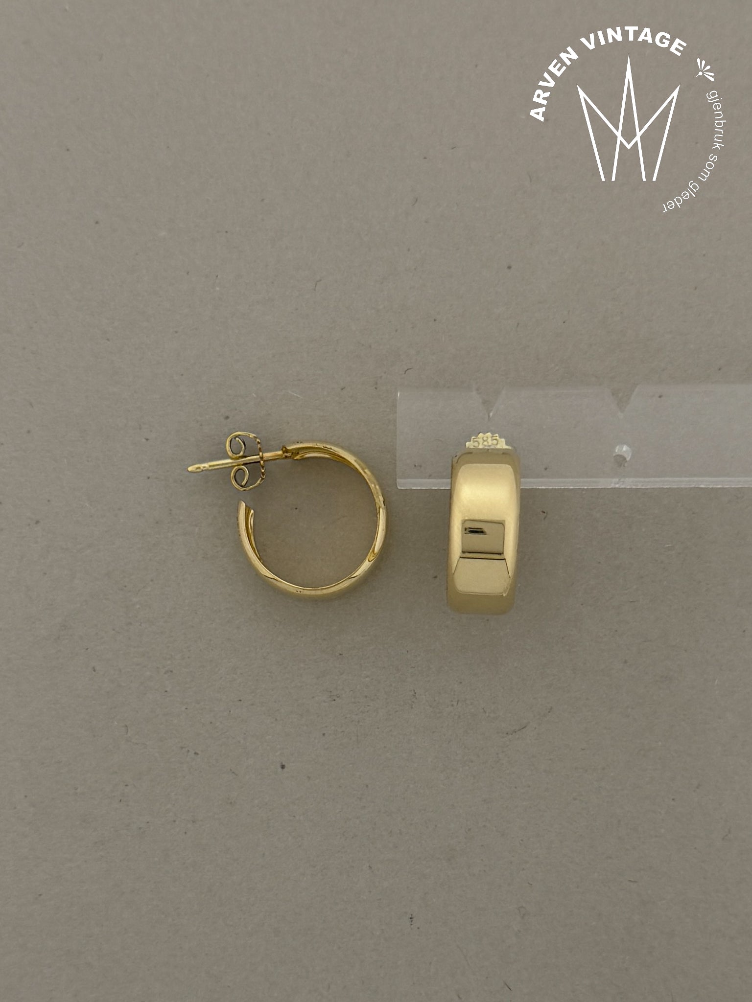 Vintage ørepynt gult gull