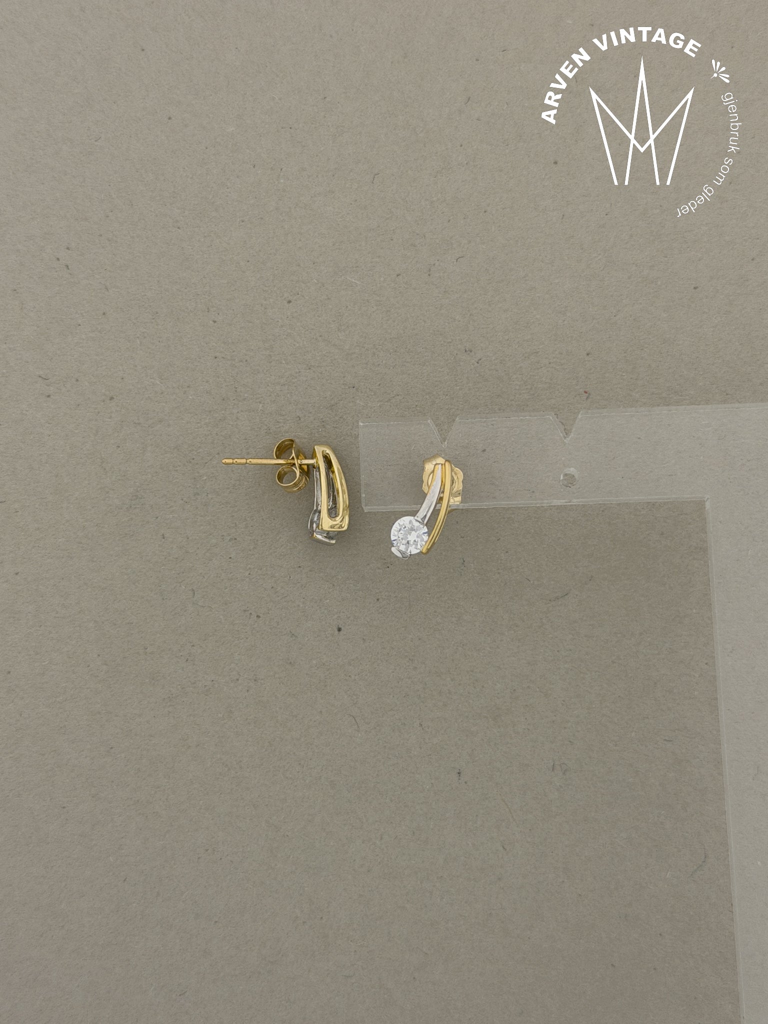 Vintage ørepynt gult gull